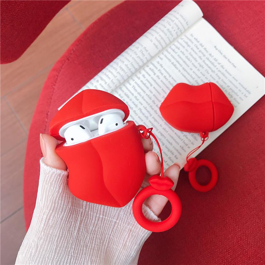Airpods 2. Nesil Uyumlu Kırmızı Dudak Airpods Kılıfı Airpods 2. Nesil Uyumlu Kırmızı Dudak Airpods Kılıfı