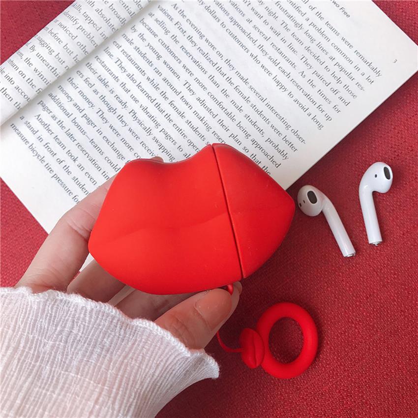Airpods 2. Nesil Uyumlu Kırmızı Dudak Airpods Kılıfı Airpods 2. Nesil Uyumlu Kırmızı Dudak Airpods Kılıfı