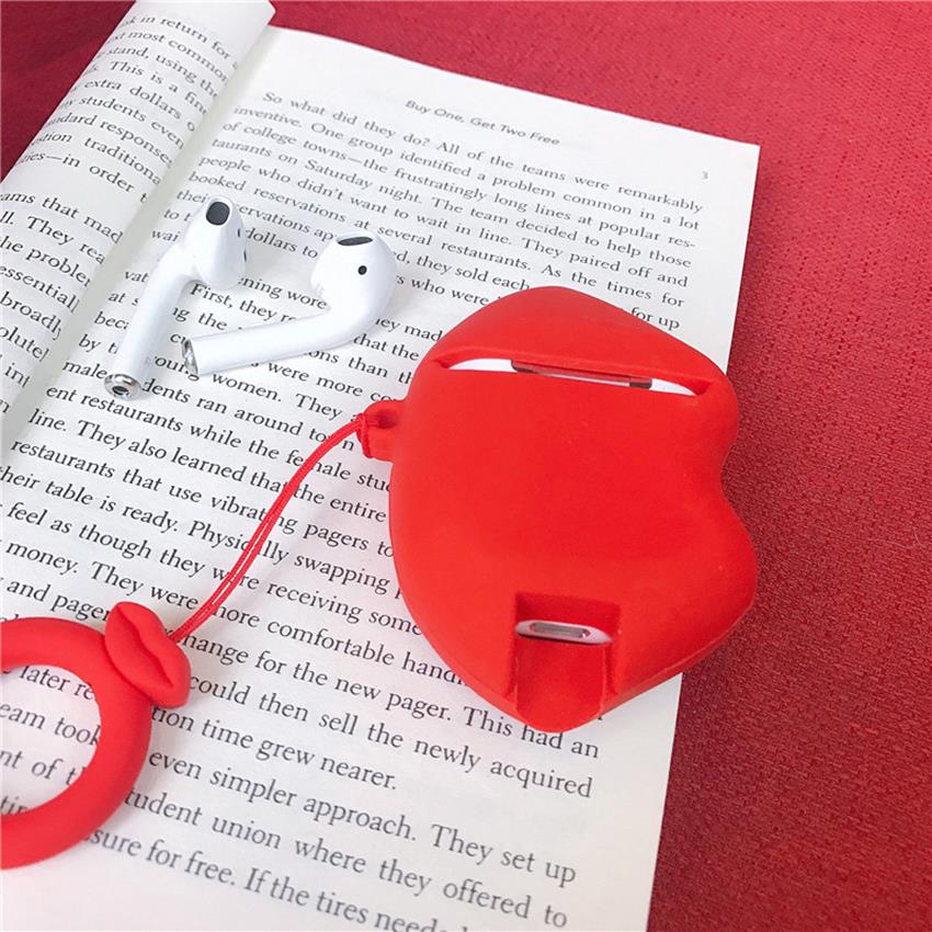 Airpods 2. Nesil Uyumlu Kırmızı Dudak Airpods Kılıfı Airpods 2. Nesil Uyumlu Kırmızı Dudak Airpods Kılıfı