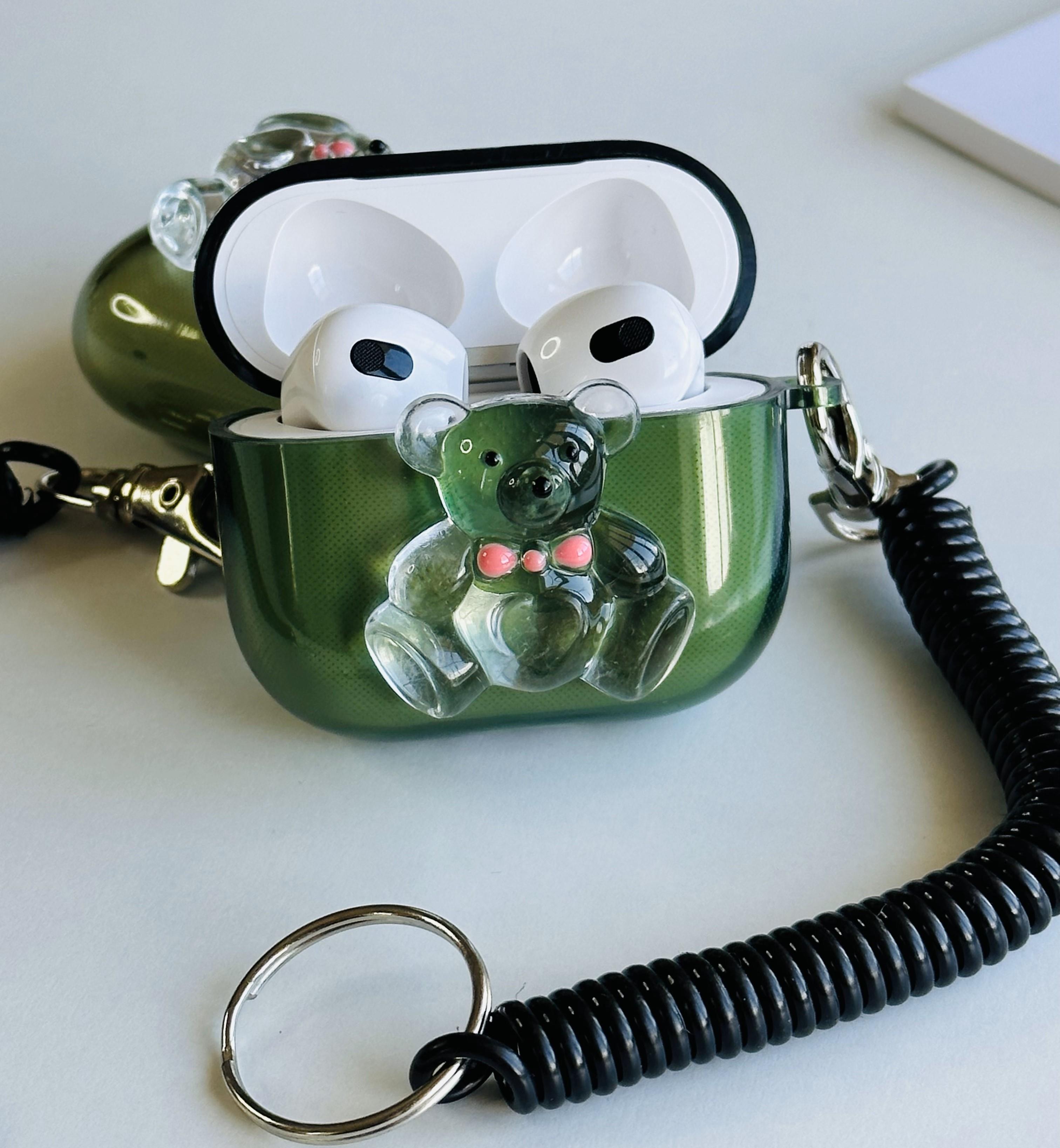 Airpods 2. Nesil Uyumlu Yeşil Silikon Sevimli Ayıcık Airpods Kılıfı Airpods 2. Nesil Uyumlu Yeşil Silikon Sevimli Ayıcık Airpods Kılıfı