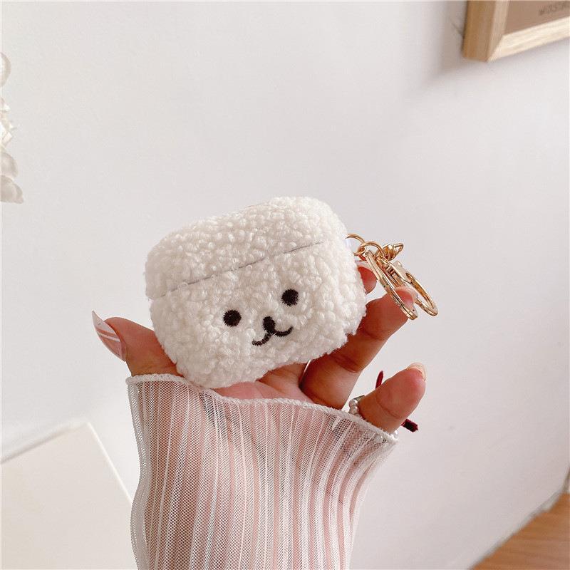 Airpods Pro 1. Nesil Uyumlu Sevimli Beyaz Peluş Köpek Airpods Kılıfı Airpods Pro 1. Nesil Uyumlu Sevimli Beyaz Peluş Köpek Airpods Kılıfı