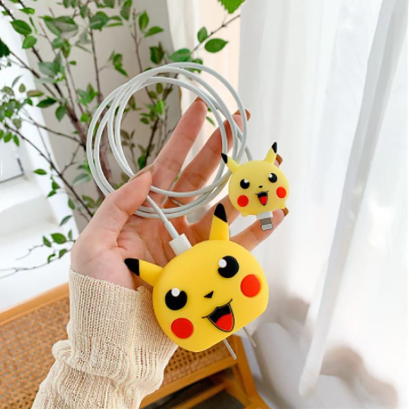 Apple 20 W Adaptör Uyumlu Pokemon Pikachu Kablo Koruyucu Set Apple 20 W Adaptör Uyumlu Pokemon Pikachu Kablo Koruyucu Set