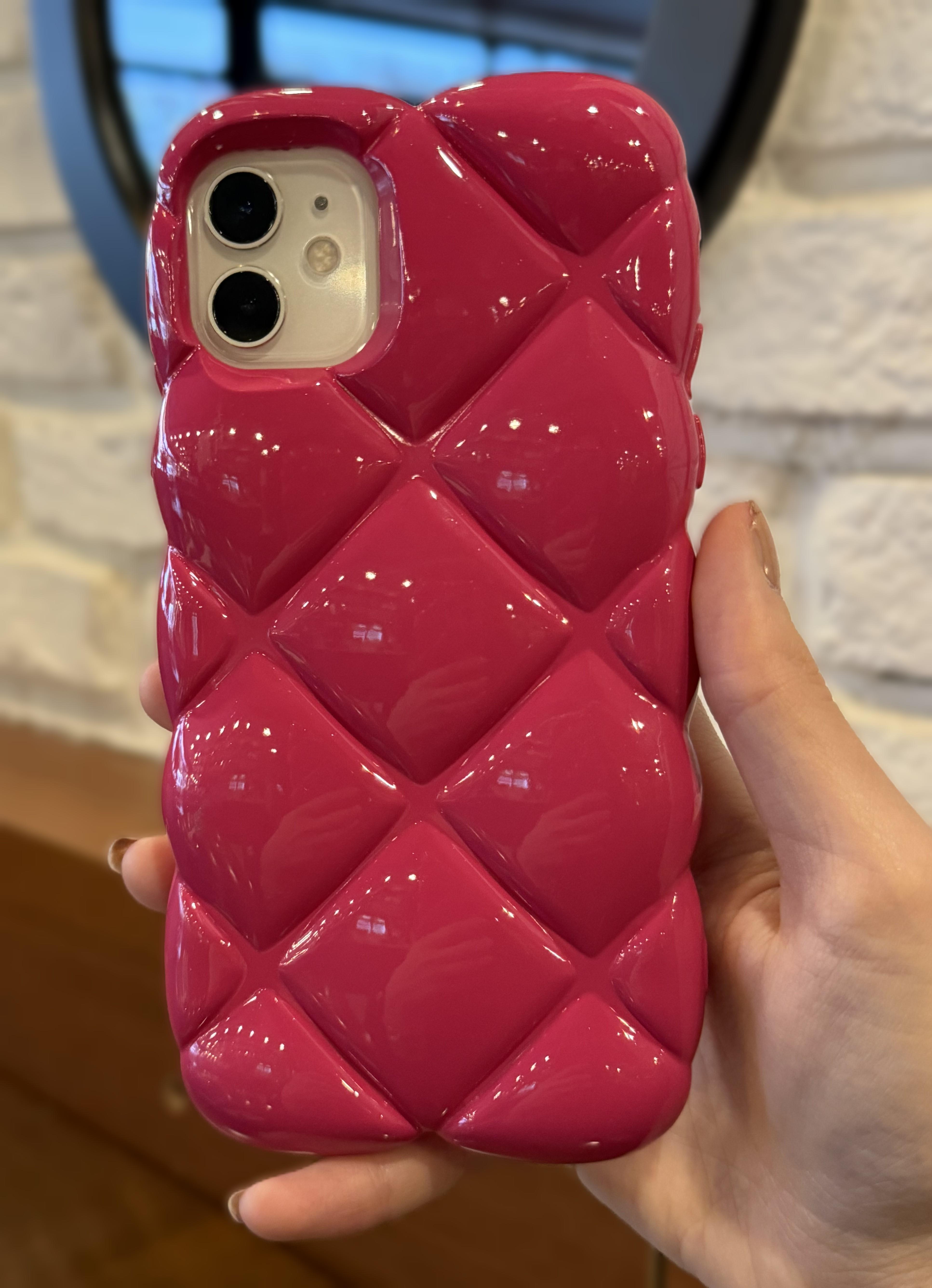 iPhone 11 Uyumlu Pembe Baklava Dilimli Puf Kılıf iPhone 11 Uyumlu Pembe Baklava Dilimli Puf Kılıf