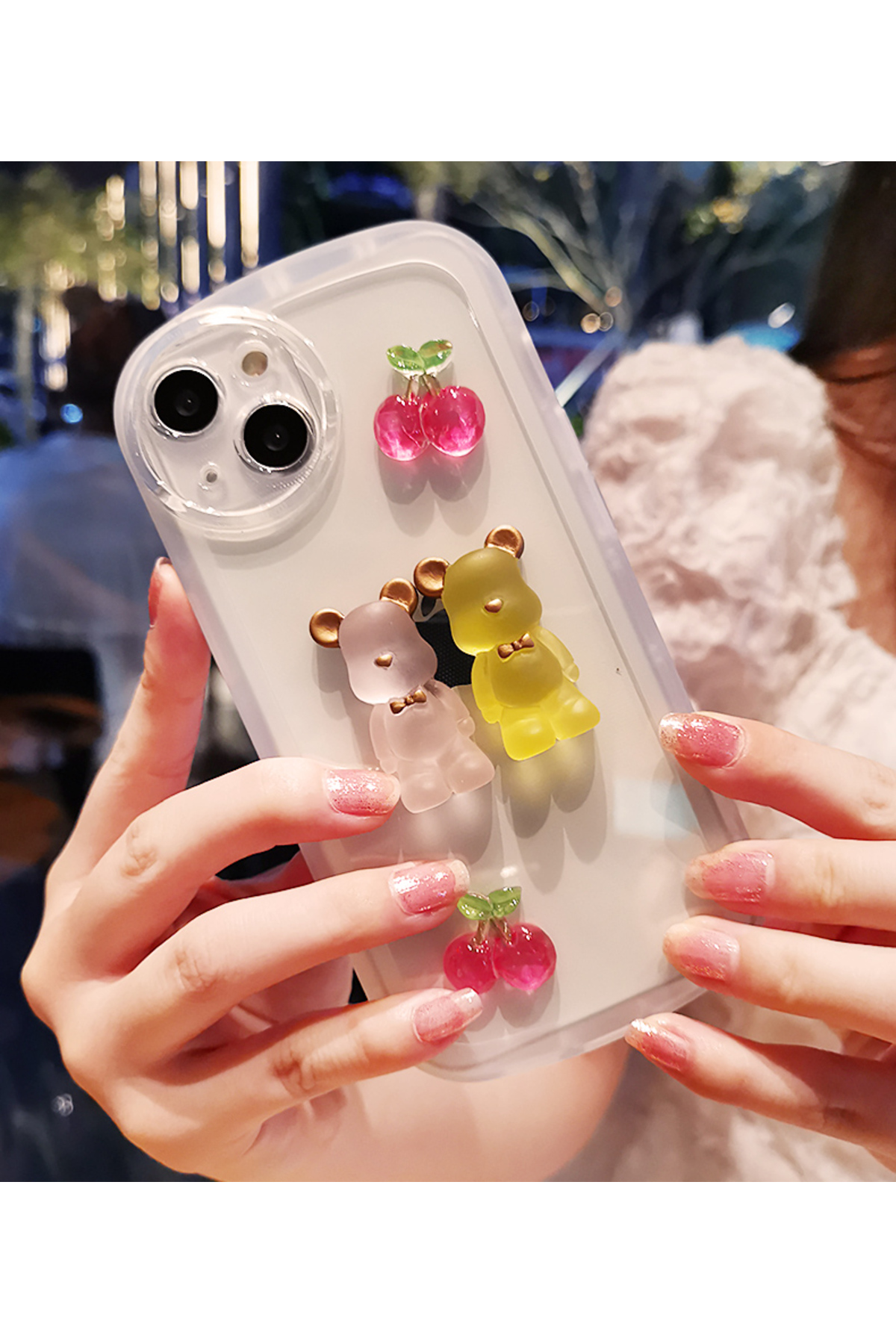 iPhone 11 Şeffaf Kiraz Ve Ayıcık Figürlü Uyumlu Kılıf iPhone 11 Şeffaf Kiraz Ve Ayıcık Figürlü Uyumlu Kılıf