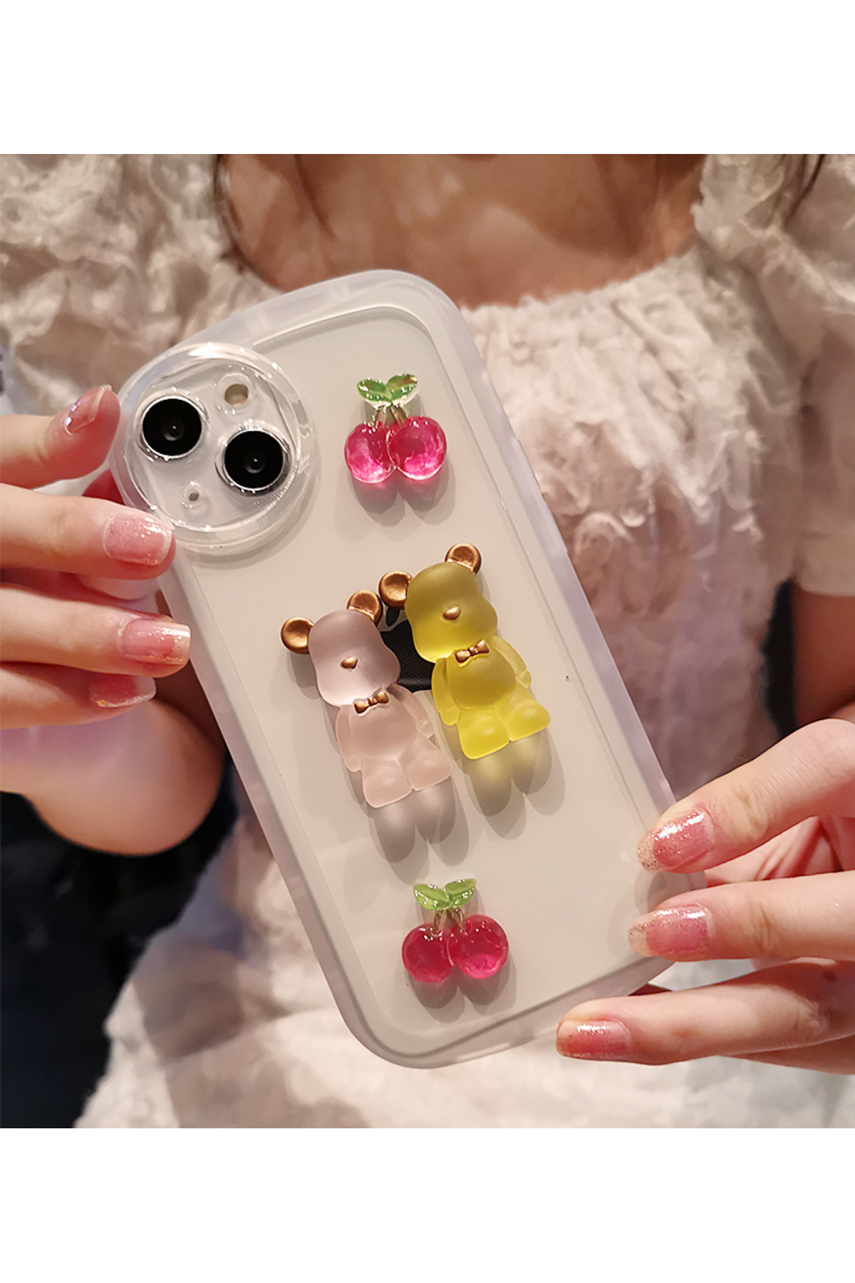 iPhone 11 Şeffaf Kiraz Ve Ayıcık Figürlü Uyumlu Kılıf iPhone 11 Şeffaf Kiraz Ve Ayıcık Figürlü Uyumlu Kılıf