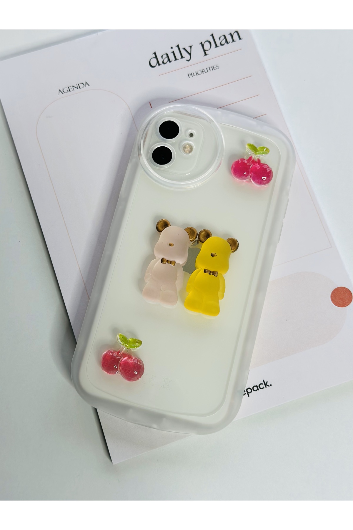 iPhone 11 Şeffaf Kiraz Ve Ayıcık Figürlü Uyumlu Kılıf iPhone 11 Şeffaf Kiraz Ve Ayıcık Figürlü Uyumlu Kılıf