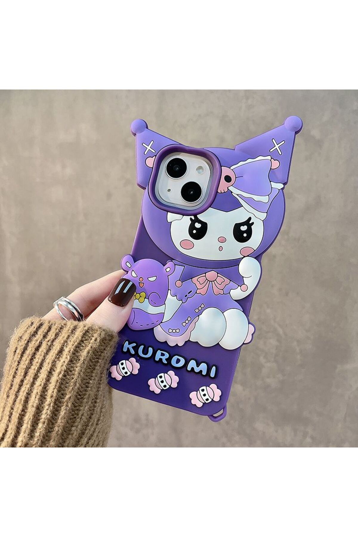 iPhone 11 Uyumlu hello Kuromi Silikon Kabartmalı Kılıf iPhone 11 Uyumlu hello Kuromi Silikon Kabartmalı Kılıf