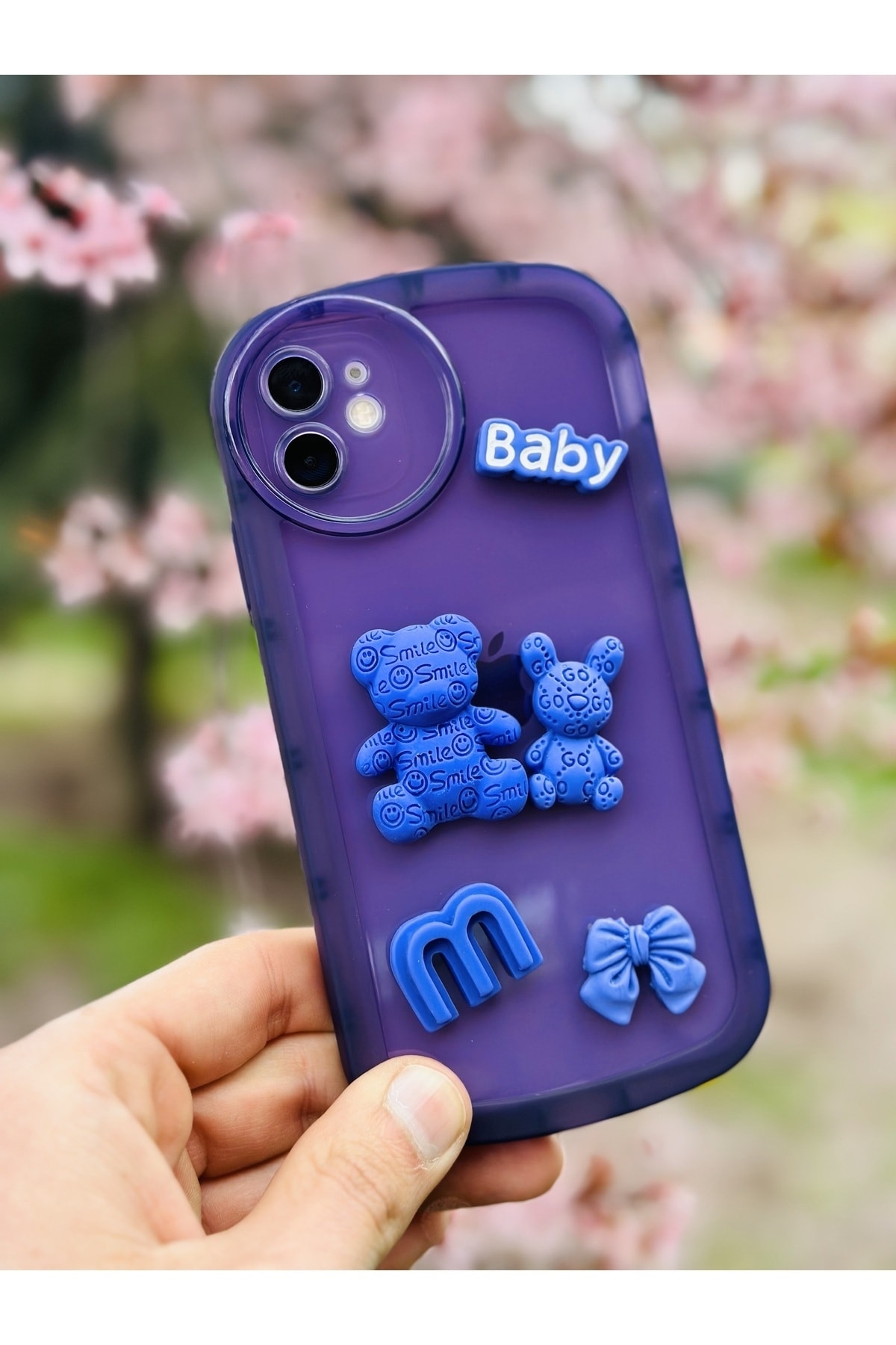 iPhone 11 Uyumlu Mor Ayıcık Ve Tavşan Figürlü Kılıf iPhone 11 Uyumlu Mor Ayıcık Ve Tavşan Figürlü Kılıf