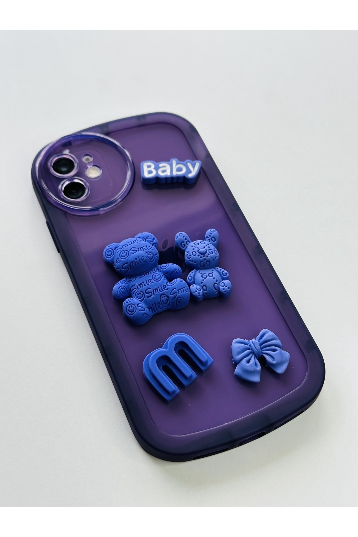 iPhone 11 Uyumlu Mor Ayıcık Ve Tavşan Figürlü Kılıf iPhone 11 Uyumlu Mor Ayıcık Ve Tavşan Figürlü Kılıf
