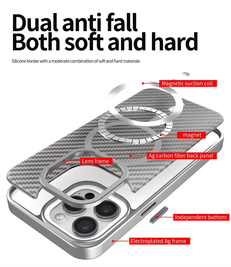 iPhone 11 Uyumlu Titanyum Çöl Karbon Fiber MagSafe Özellikli Kılıf iPhone 11 Uyumlu Titanyum Çöl Karbon Fiber MagSafe Özellikli Kılıf