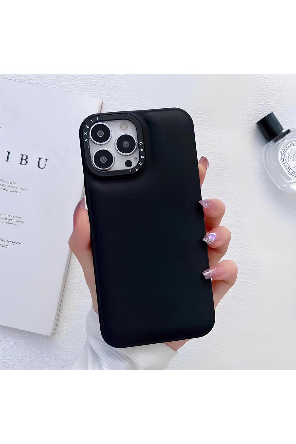 iPhone 12 Pro Uyumlu Siyah Puf Kılıf iPhone 12 Pro Uyumlu Siyah Puf Kılıf