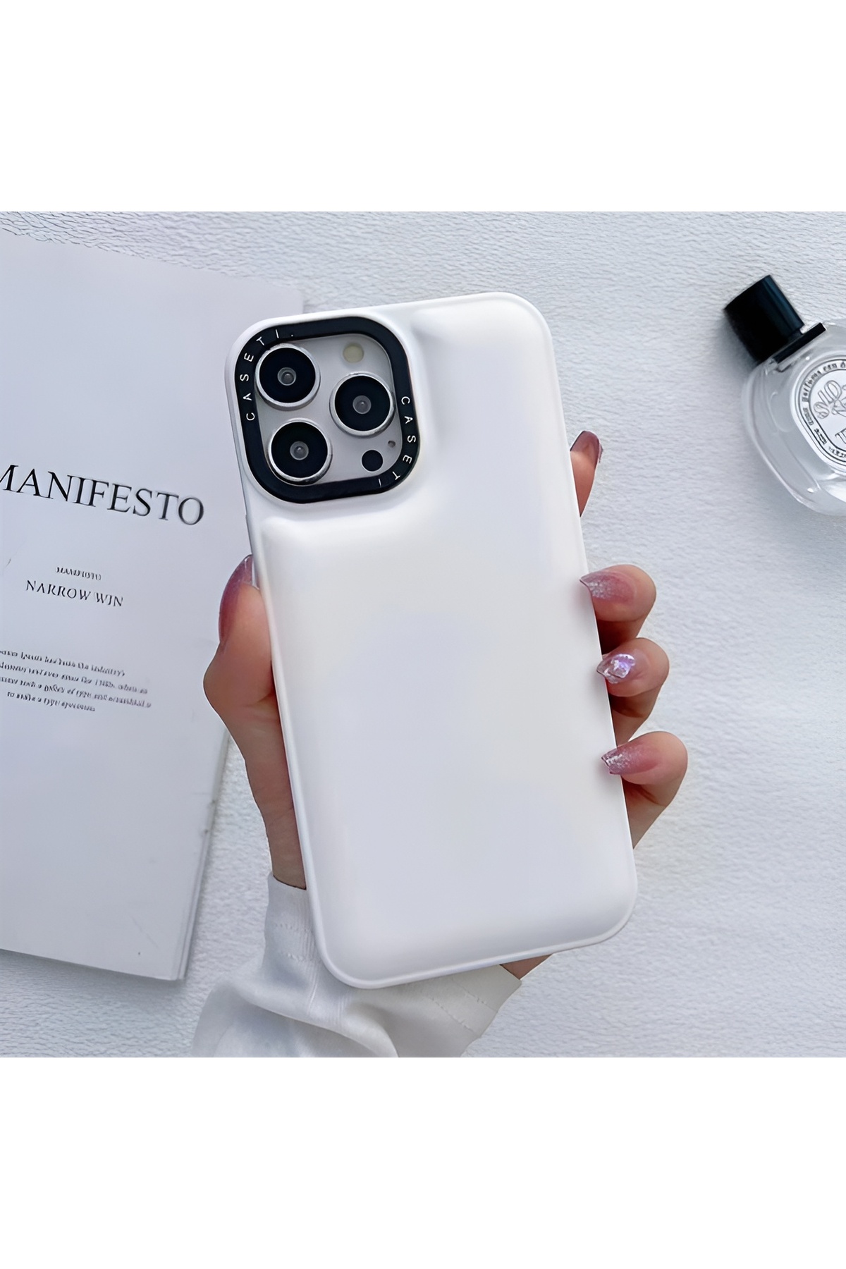 iPhone 12 Promax Uyumlu Beyaz Puf Kılıf iPhone 12 Promax Uyumlu Beyaz Puf Kılıf