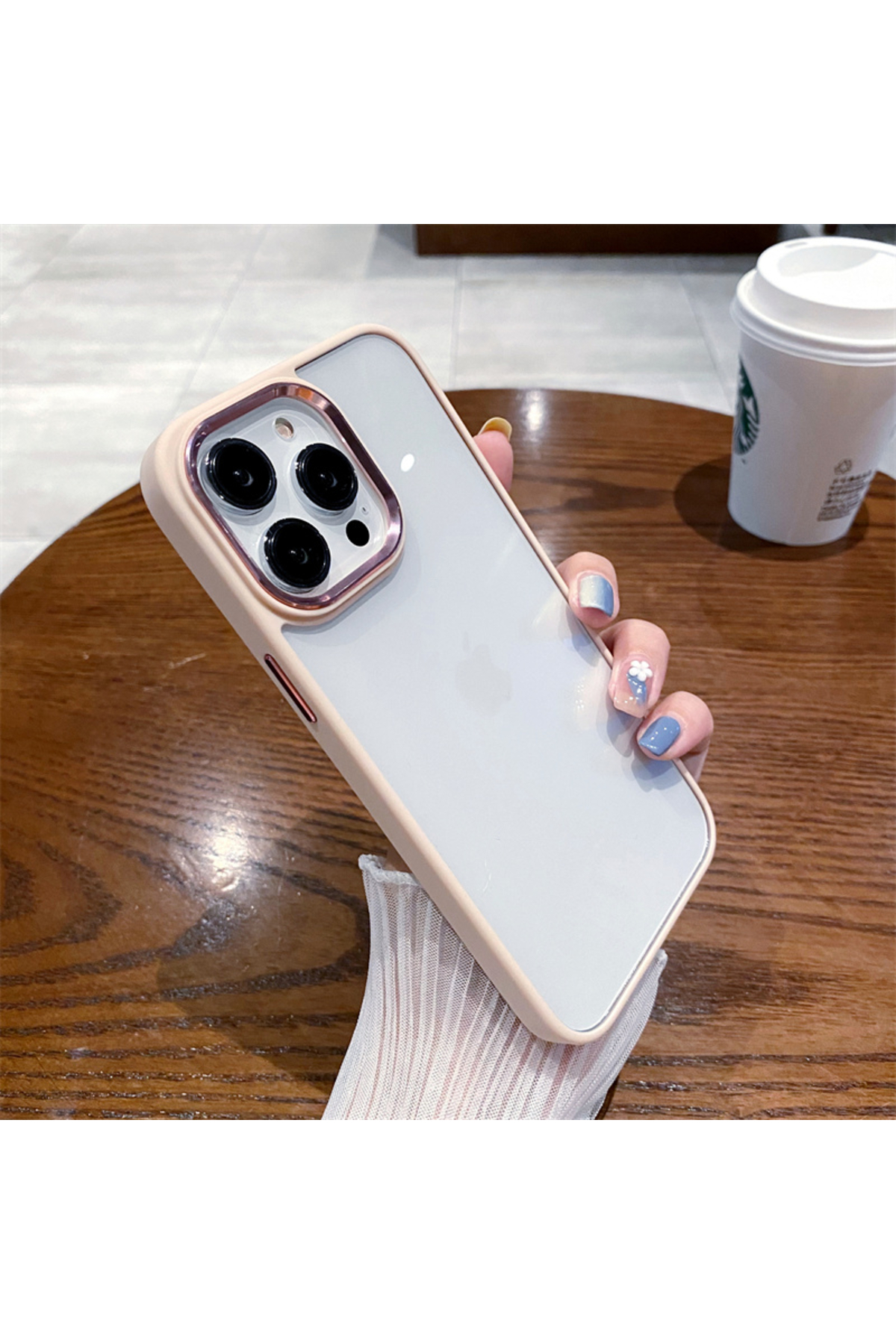 iPhone 12 Uyumlu Sararmaz Mika Pembe Kılıf iPhone 12 Uyumlu Sararmaz Mika Pembe Kılıf