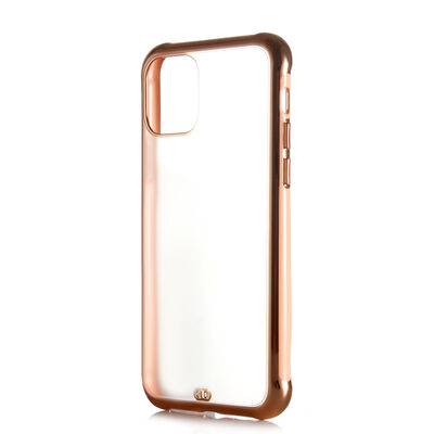 iPhone 12 Ve 12 Pro Uyumlu Şeffaf Buzlu Gold Detaylı Pembe Kapak Kılıf iPhone 12 Ve 12 Pro Uyumlu Şeffaf Buzlu Gold Detaylı Pembe Kapak Kılıf