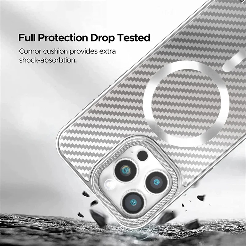 iPhone 12 Ve 12 Pro Uyumlu Titanyum Çöl Karbon Fiber MagSafe Özellikli Kılıf iPhone 12 Ve 12 Pro Uyumlu Titanyum Çöl Karbon Fiber MagSafe Özellikli Kılıf