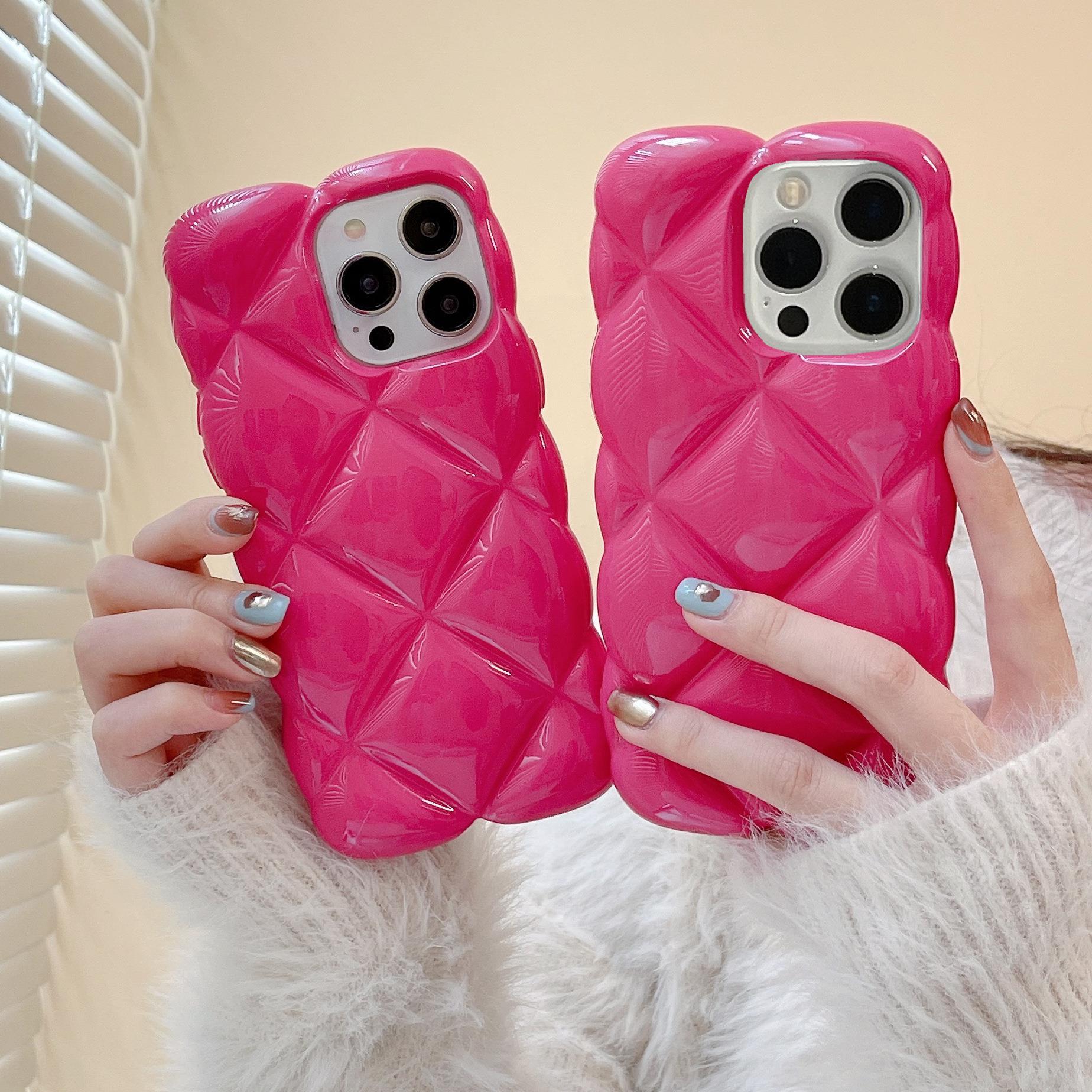 iPhone 13 Promax Uyumlu Pembe Baklava Dilimli Puf Kılıf iPhone 13 Promax Uyumlu Pembe Baklava Dilimli Puf Kılıf