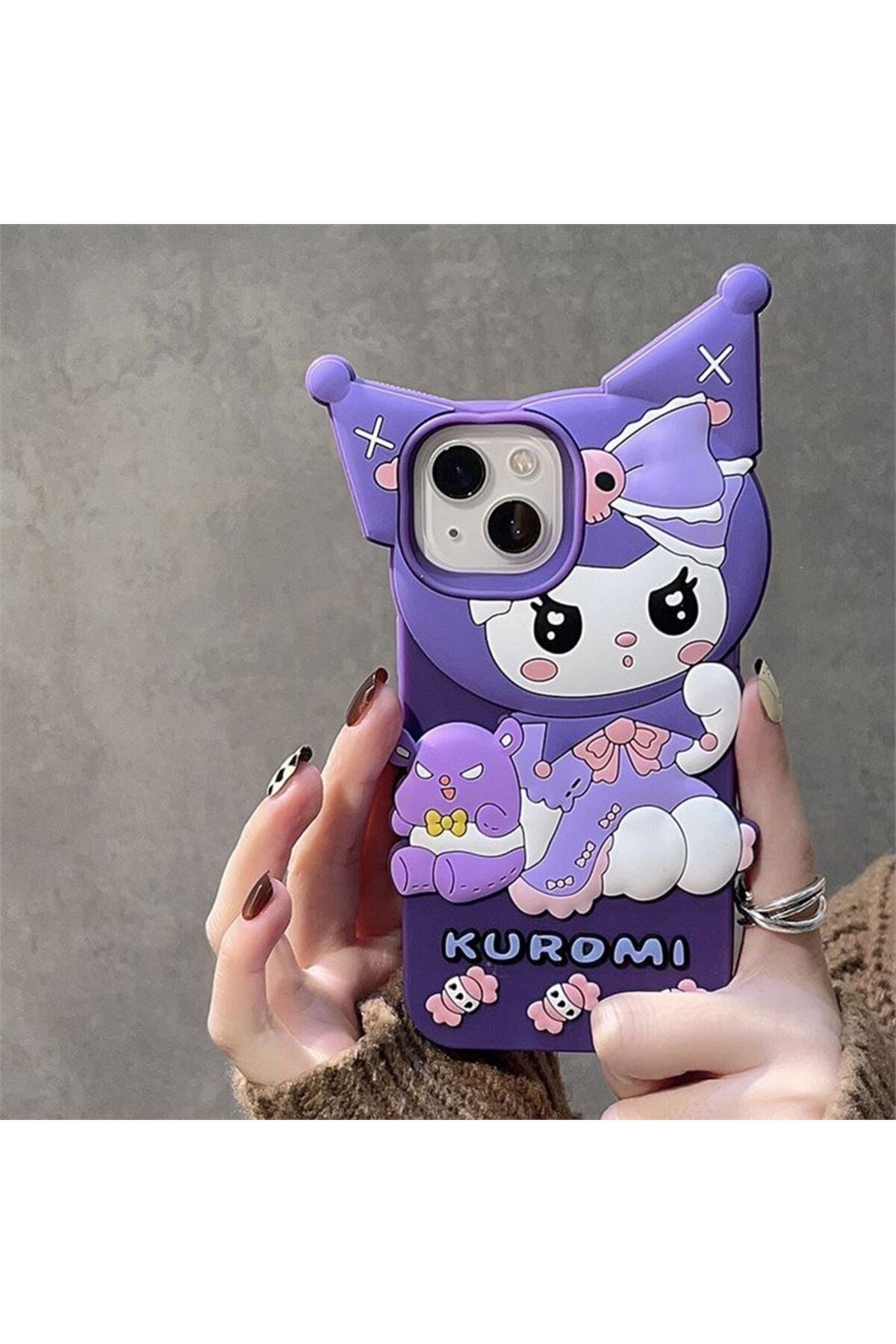 iPhone 13 Promax Uyumlu hello Kuromi Silikon Kabartmalı Kılıf iPhone 13 Promax Uyumlu hello Kuromi Silikon Kabartmalı Kılıf