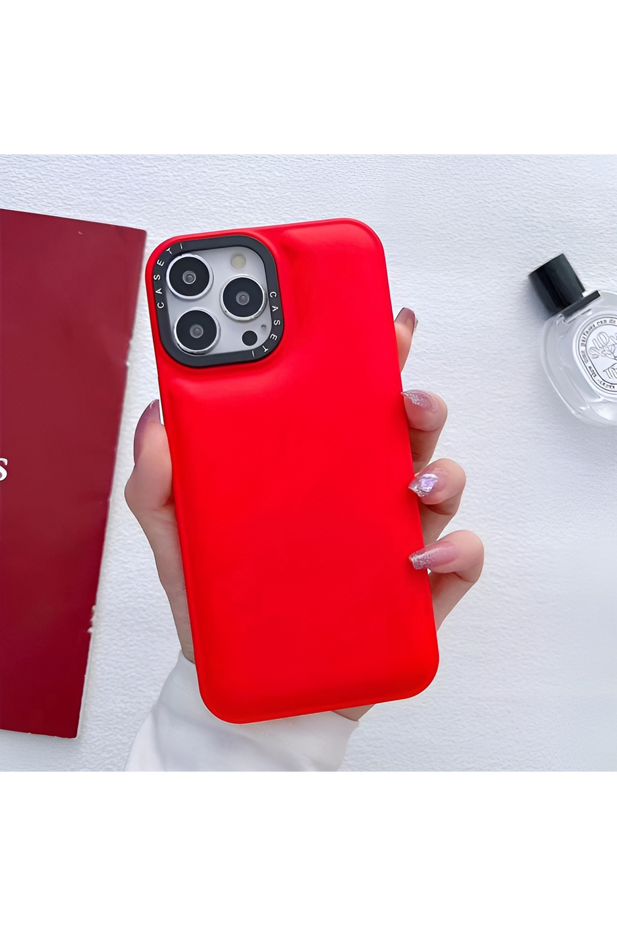 iPhone 13 Promax Uyumlu Kırmızı Puf Kılıf iPhone 13 Promax Uyumlu Kırmızı Puf Kılıf