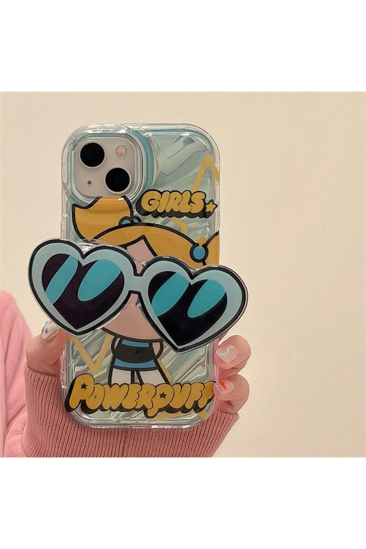 iPhone 13 Promax Uyumlu Mavi Powerpuff Girls Gözlüklü Popsocket Kılıf iPhone 13 Promax Uyumlu Mavi Powerpuff Girls Gözlüklü Popsocket Kılıf