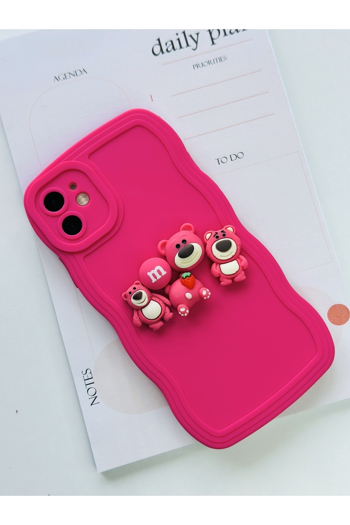 iPhone 13 ProMax Uyumlu Pembe Ayıcık Figürlü Kılıf iPhone 13 ProMax Uyumlu Pembe Ayıcık Figürlü Kılıf