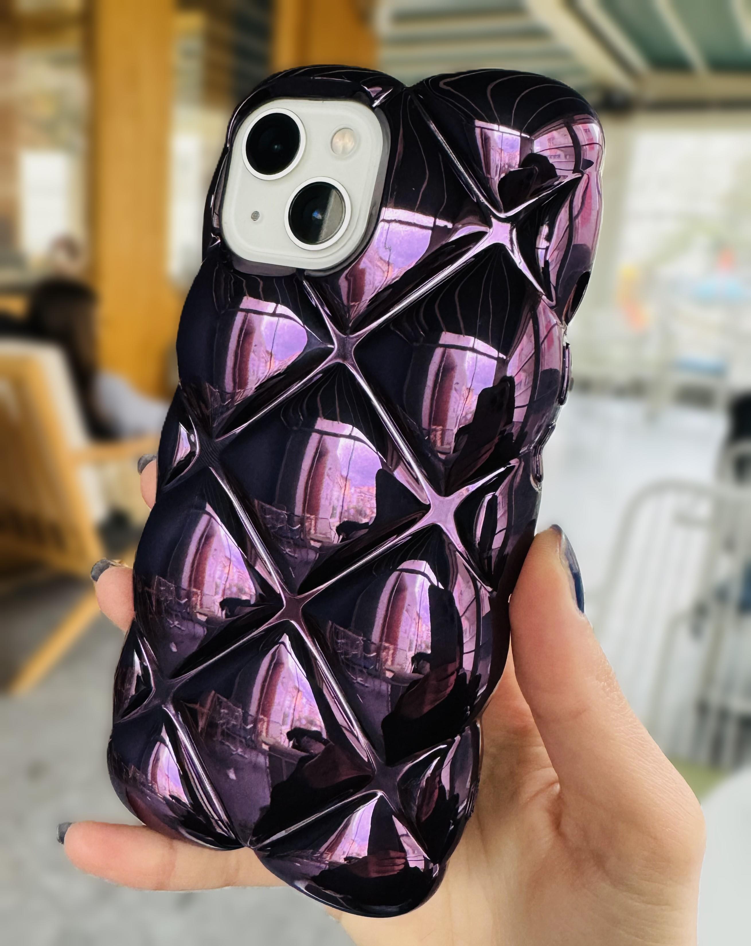 iPhone 13 Uyumlu Mor Baklava Dilimli Puf Kılıf iPhone 13 Uyumlu Mor Baklava Dilimli Puf Kılıf