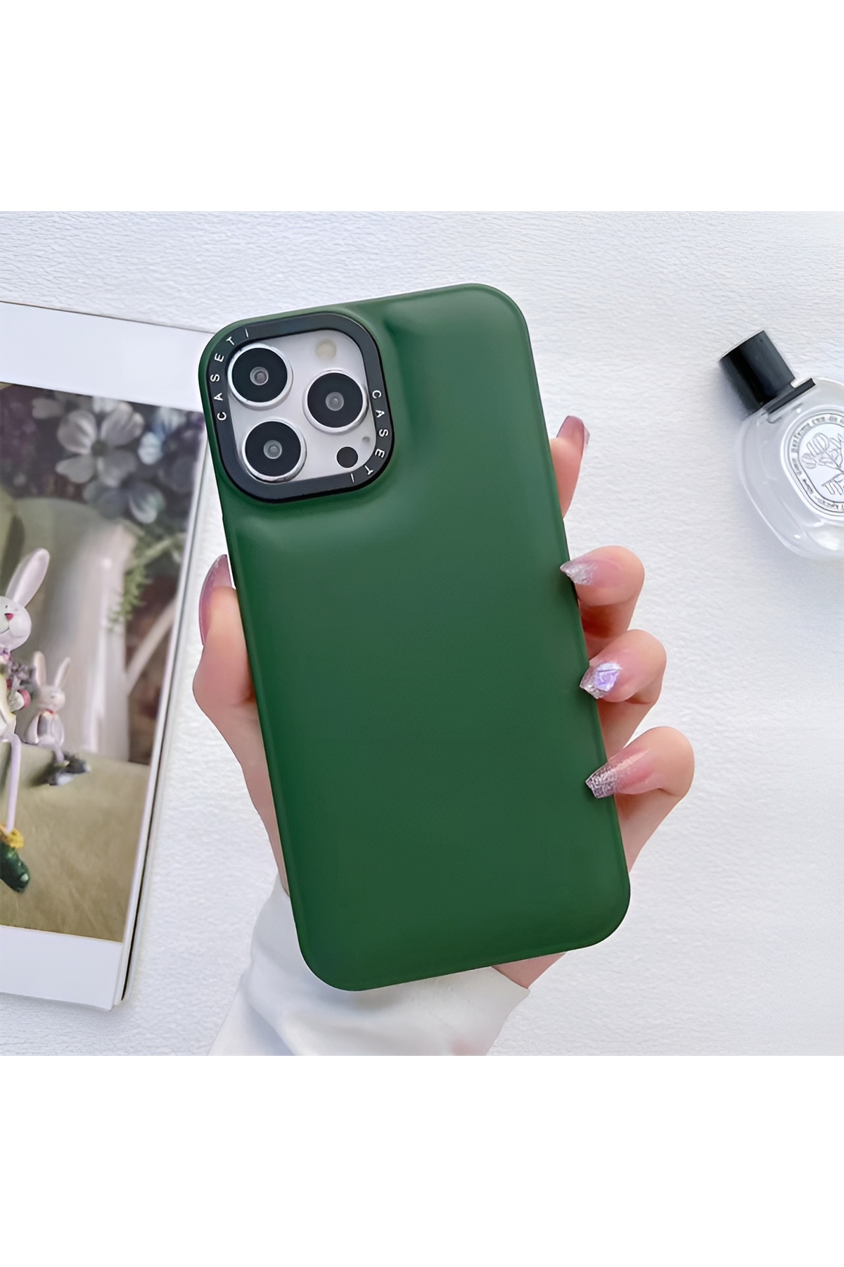 iPhone 13 Uyumlu Yeşil Puf Kılıf iPhone 13 Uyumlu Yeşil Puf Kılıf
