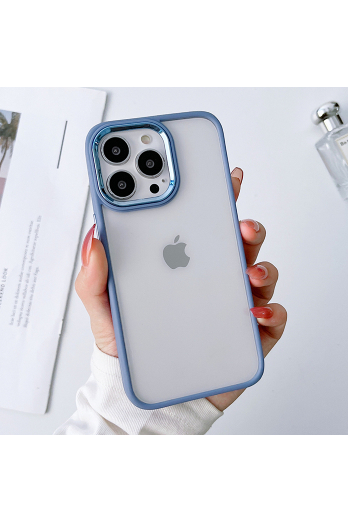 iPhone 14 Plus Uyumlu Sararmaz Mika Bebek Mavisi Kılıf iPhone 14 Plus Uyumlu Sararmaz Mika Bebek Mavisi Kılıf