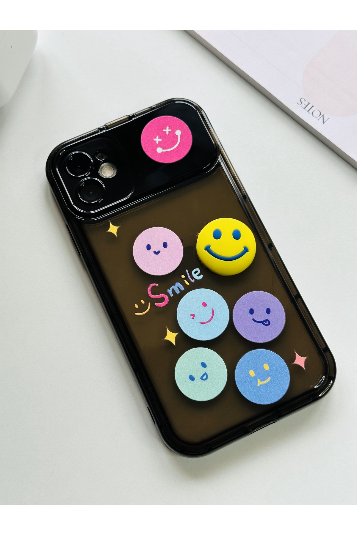 iPhone 14 Plus Uyumlu Smile Ayna Kapaklı Kılıf iPhone 14 Plus Uyumlu Smile Ayna Kapaklı Kılıf