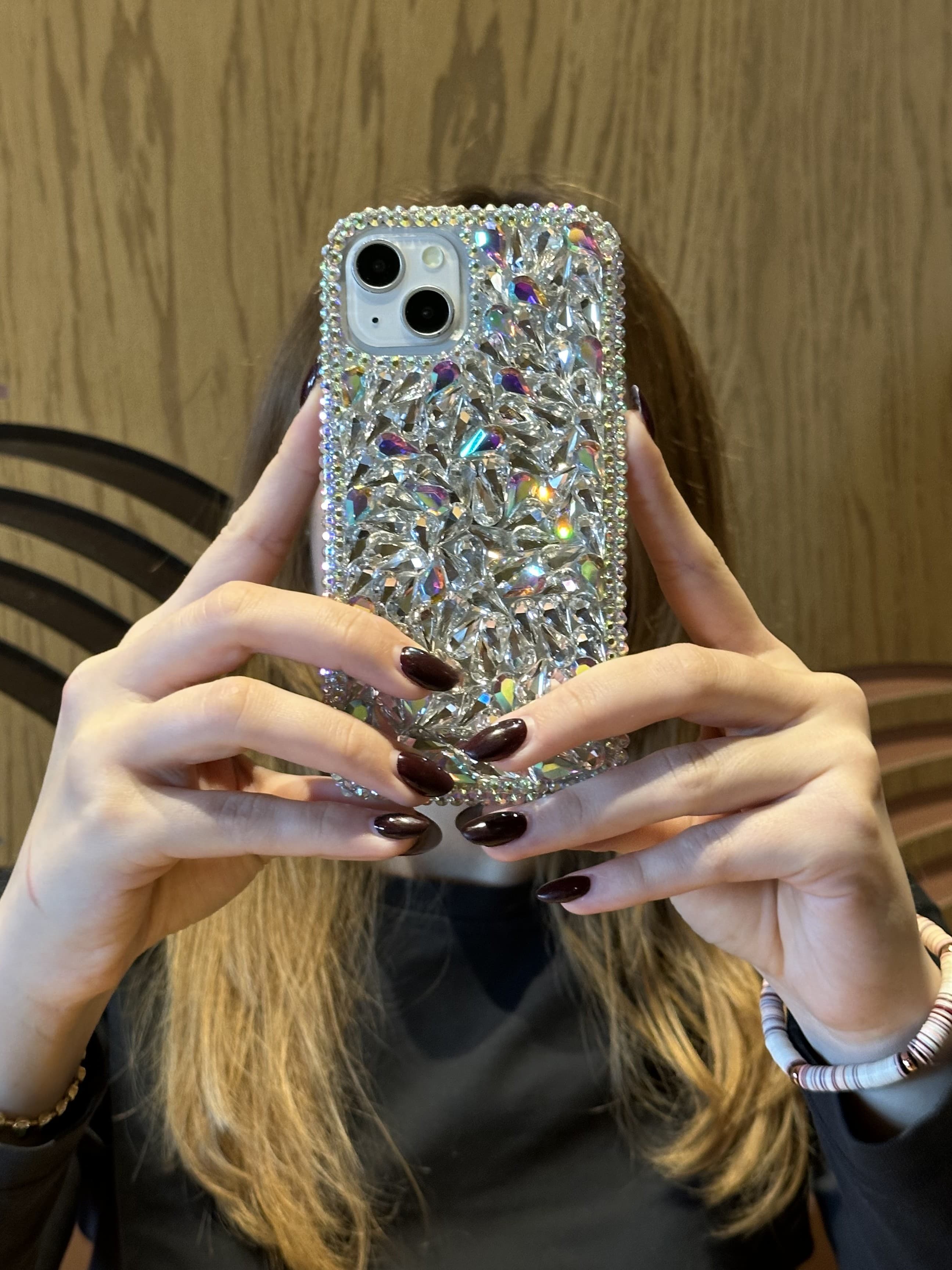 iPhone 14 Plus Ve 15 Plus Uyumlu Lüks Hologram Kristal Taşlı Kılıf iPhone 14 Plus Ve 15 Plus Uyumlu Lüks Hologram Kristal Taşlı Kılıf
