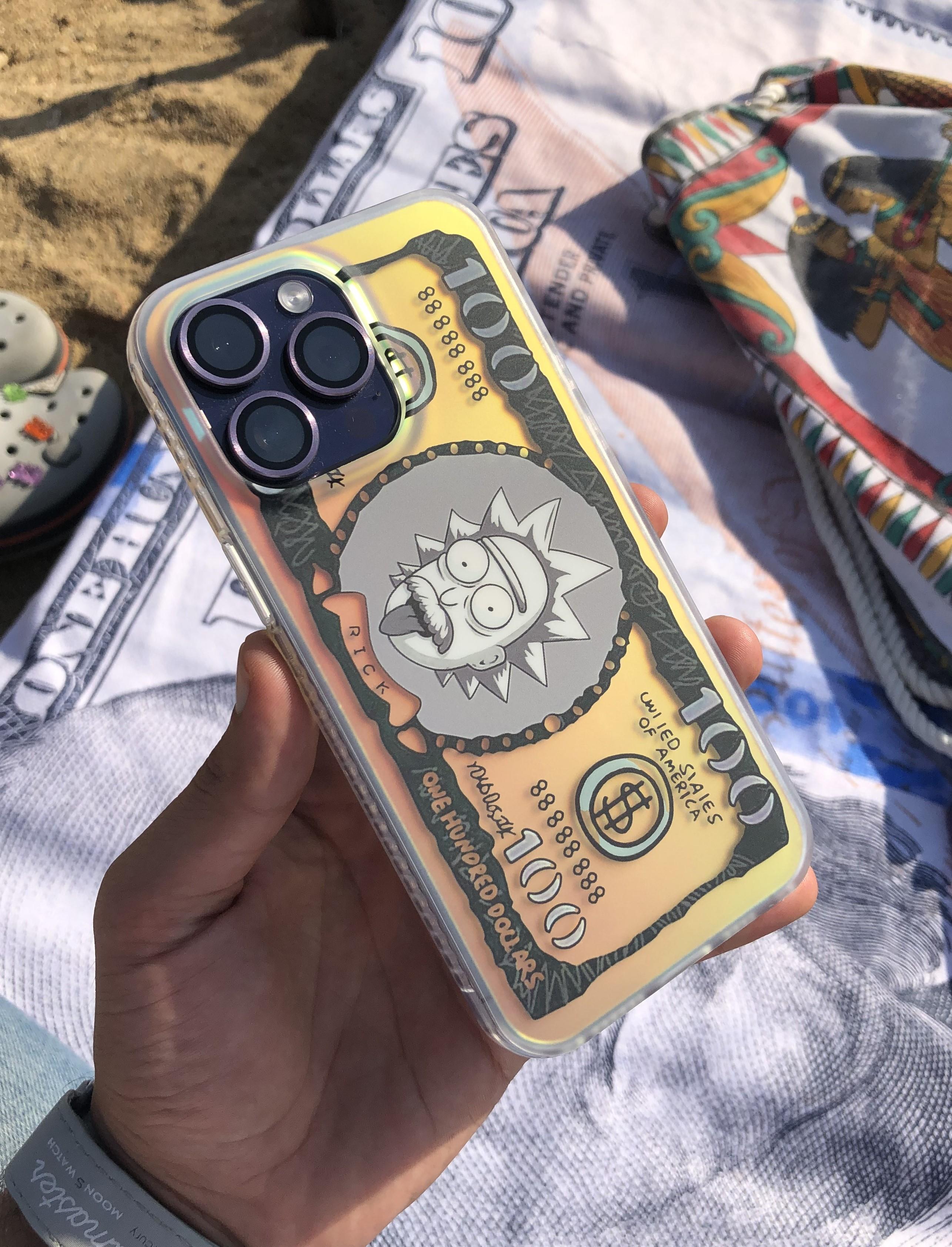 iPhone 14 Pro Uyumlu Hologramlı Rick And Morty Dolarlı Kılıf iPhone 14 Pro Uyumlu Hologramlı Rick And Morty Dolarlı Kılıf