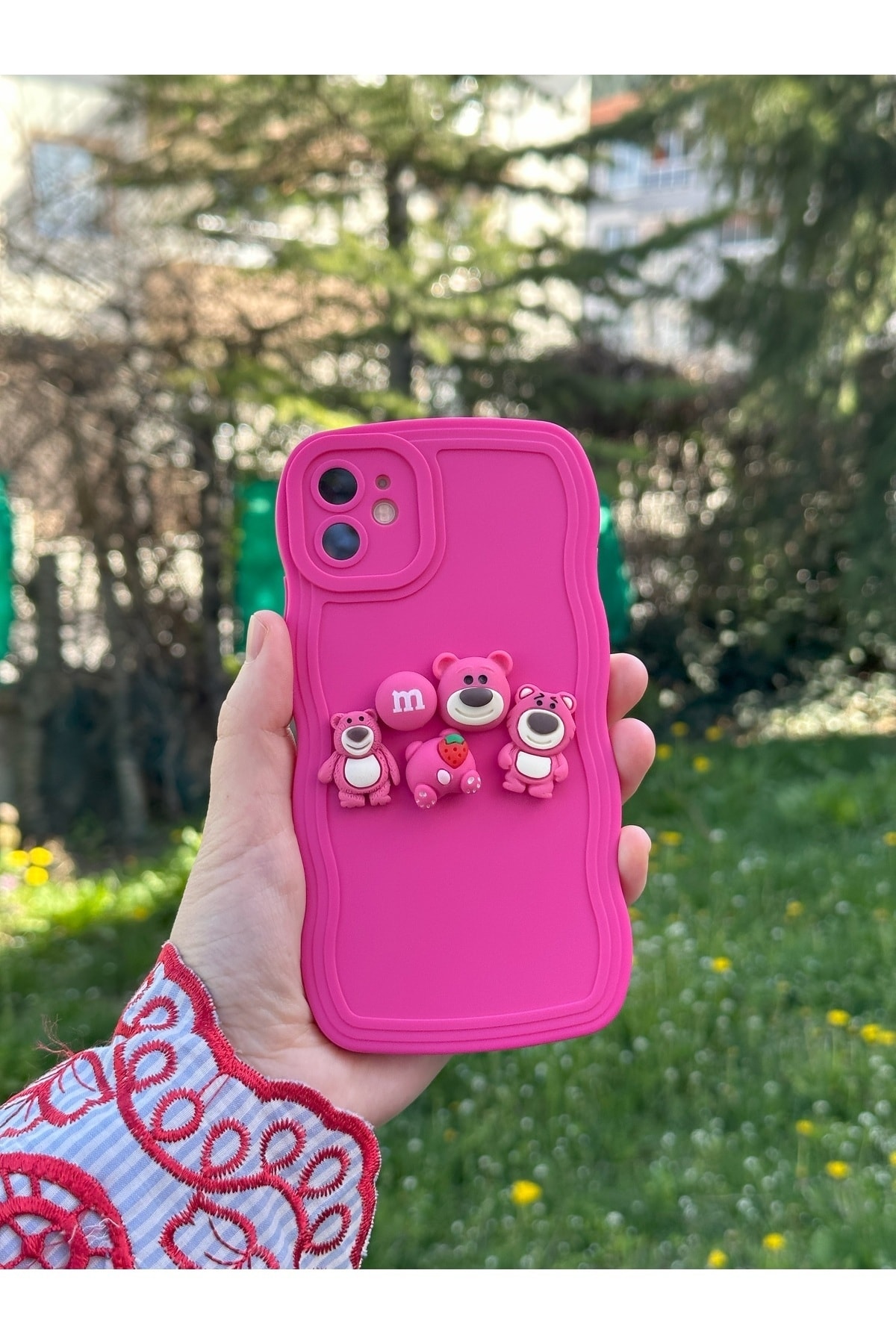 iPhone 14 Pro Uyumlu Pembe Ayıcık Figürlü Kılıf iPhone 14 Pro Uyumlu Pembe Ayıcık Figürlü Kılıf