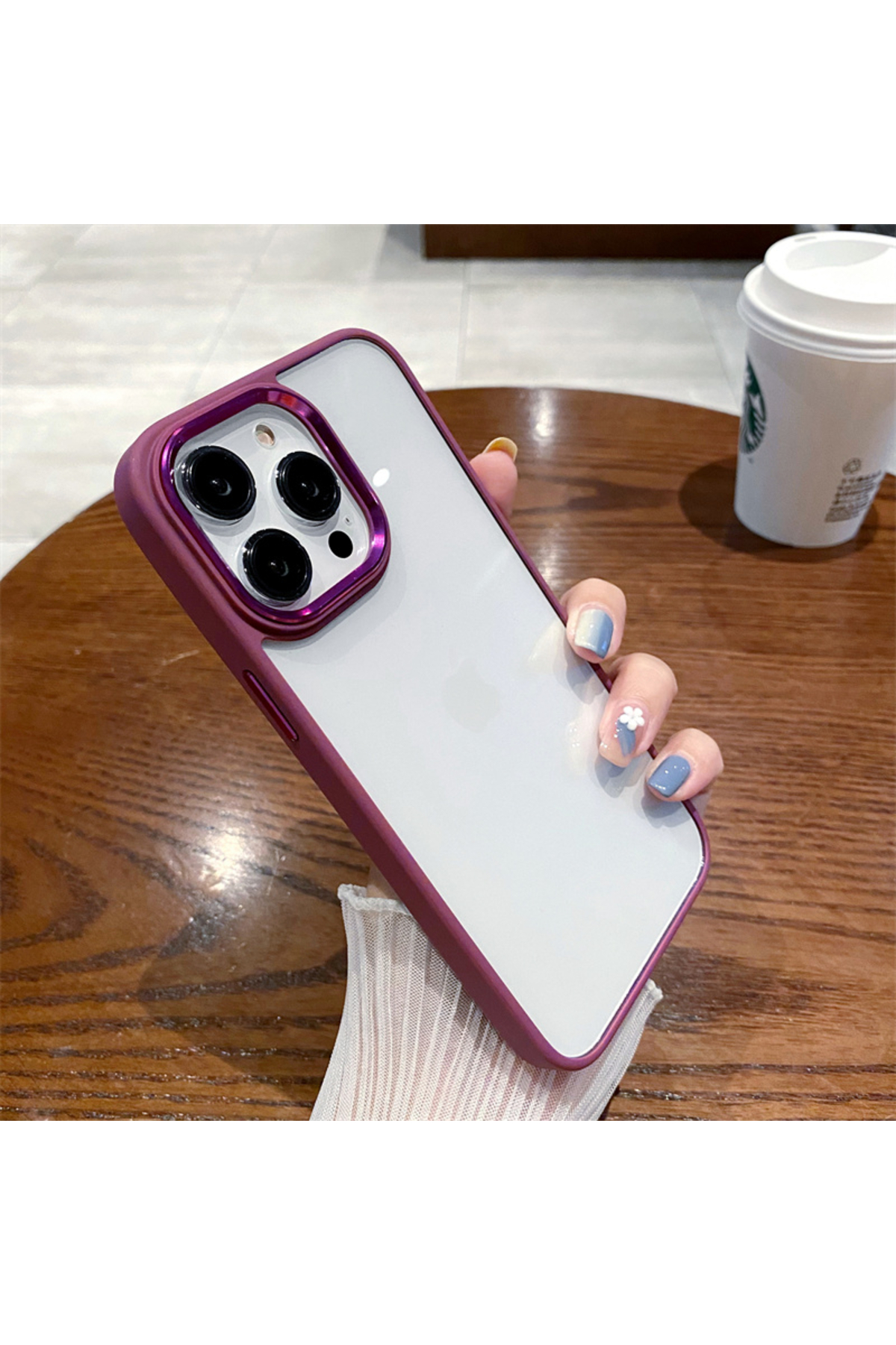 iPhone 14 Pro Uyumlu Sararmaz Mika Bordo Kılıf iPhone 14 Pro Uyumlu Sararmaz Mika Bordo Kılıf