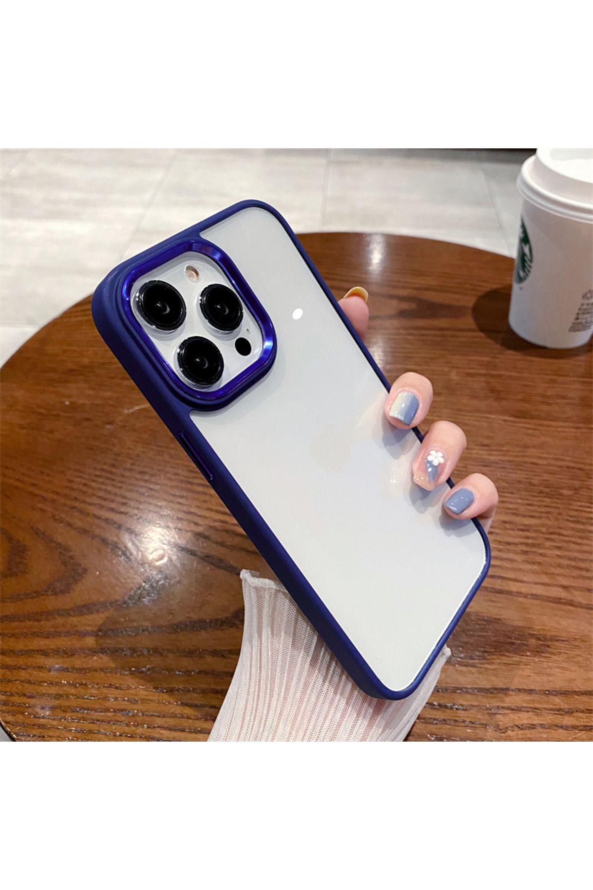 iPhone 14 Pro Uyumlu Sararmaz Mika Lacivert Kılıf iPhone 14 Pro Uyumlu Sararmaz Mika Lacivert Kılıf