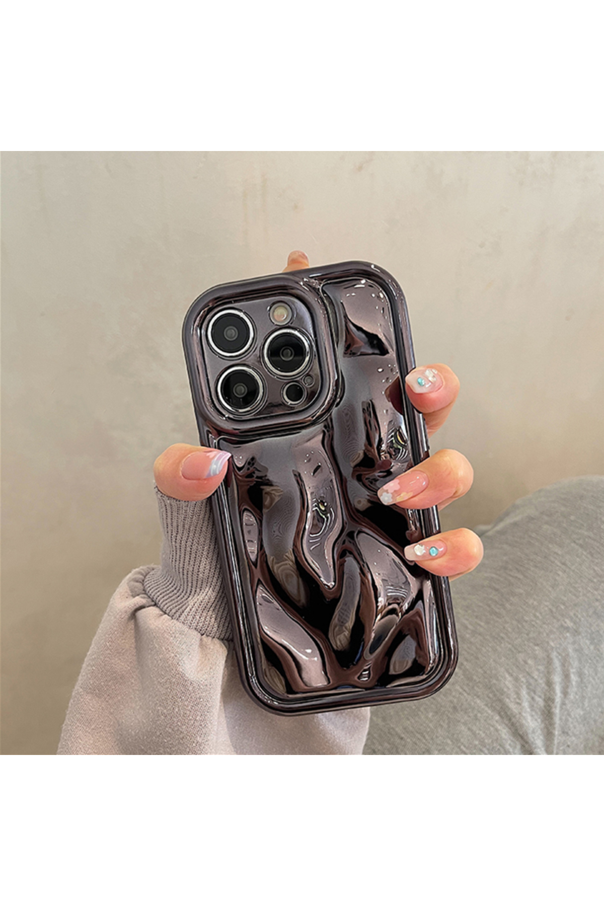 iPhone 14 Pro Uyumlu Siyah Su Dalgası Kılıf iPhone 14 Pro Uyumlu Siyah Su Dalgası Kılıf