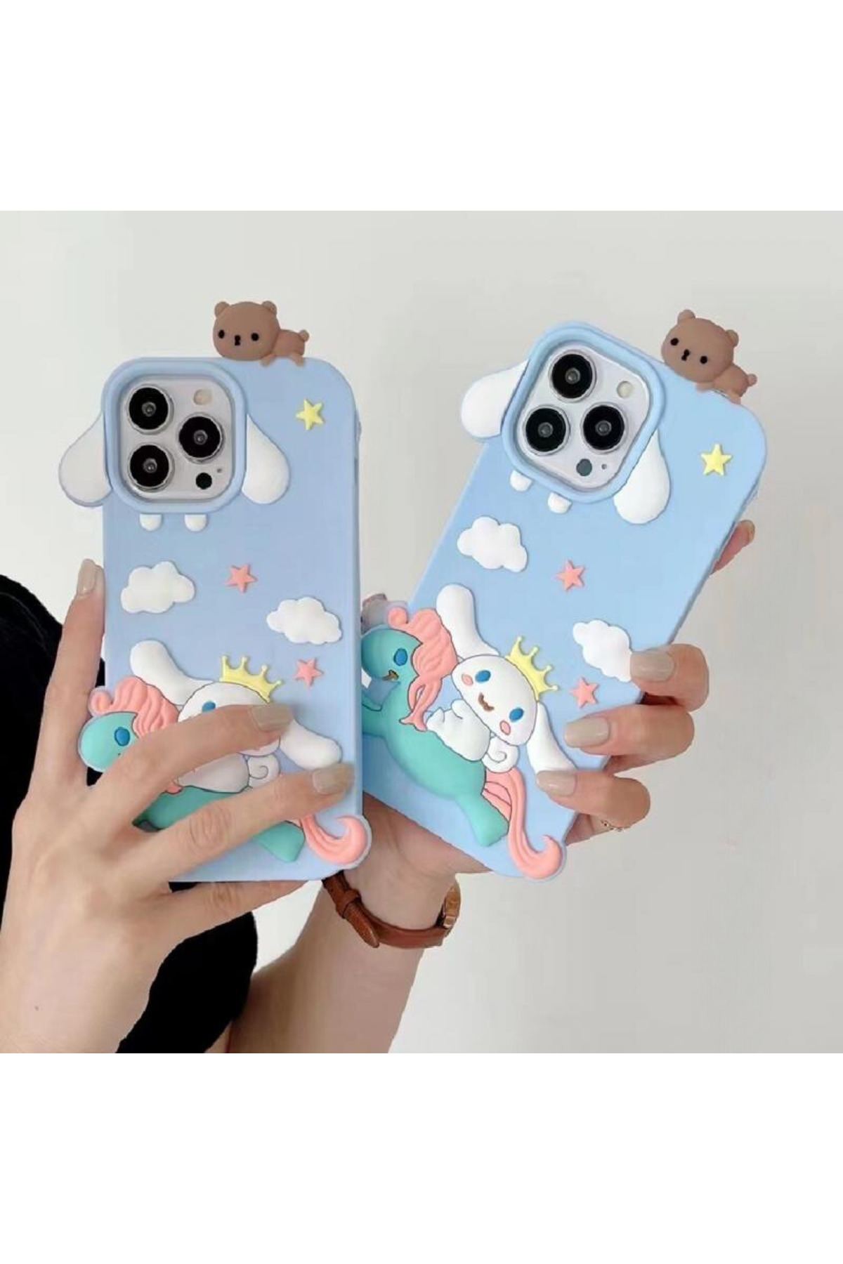iPhone 14 Uyumlu Sevimli Cinnamoroll Silikon Kabartmalı Kılıf iPhone 14 Uyumlu Sevimli Cinnamoroll Silikon Kabartmalı Kılıf