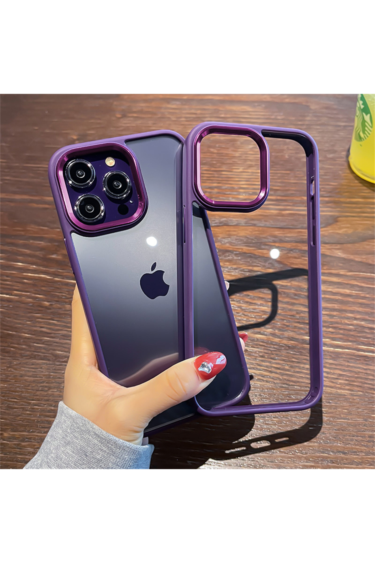 iPhone 15 Plus Uyumlu Sararmaz Mika Derin Mor Kılıf iPhone 15 Plus Uyumlu Sararmaz Mika Derin Mor Kılıf