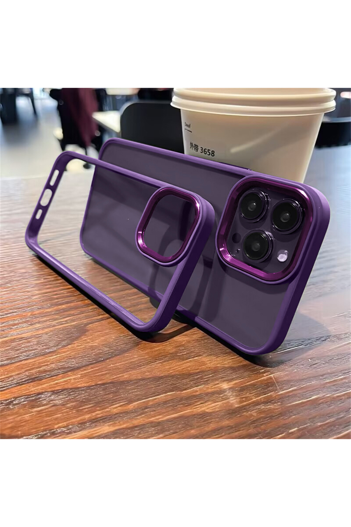 iPhone 15 Plus Uyumlu Sararmaz Mika Derin Mor Kılıf iPhone 15 Plus Uyumlu Sararmaz Mika Derin Mor Kılıf