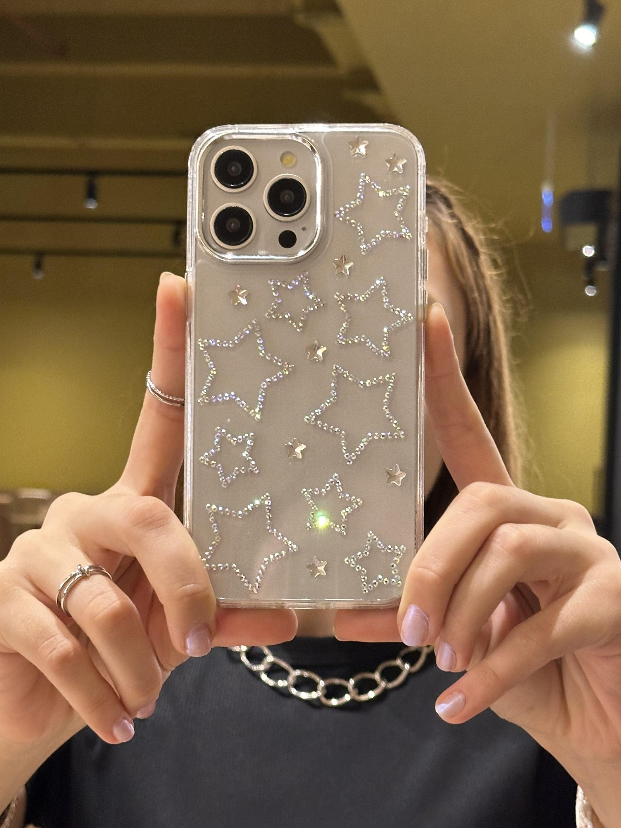 iPhone 15 Pro Uyumlu Hologram Yıldızlı Şeffaf Kılıf iPhone 15 Pro Uyumlu Hologram Yıldızlı Şeffaf Kılıf