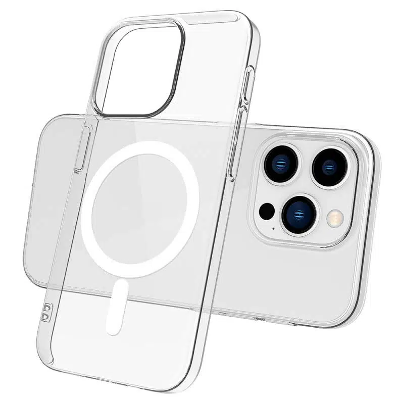 iPhone 15 Pro Uyumlu Sararmaz Şeffaf Magsafe Özellikli Sert Kapak