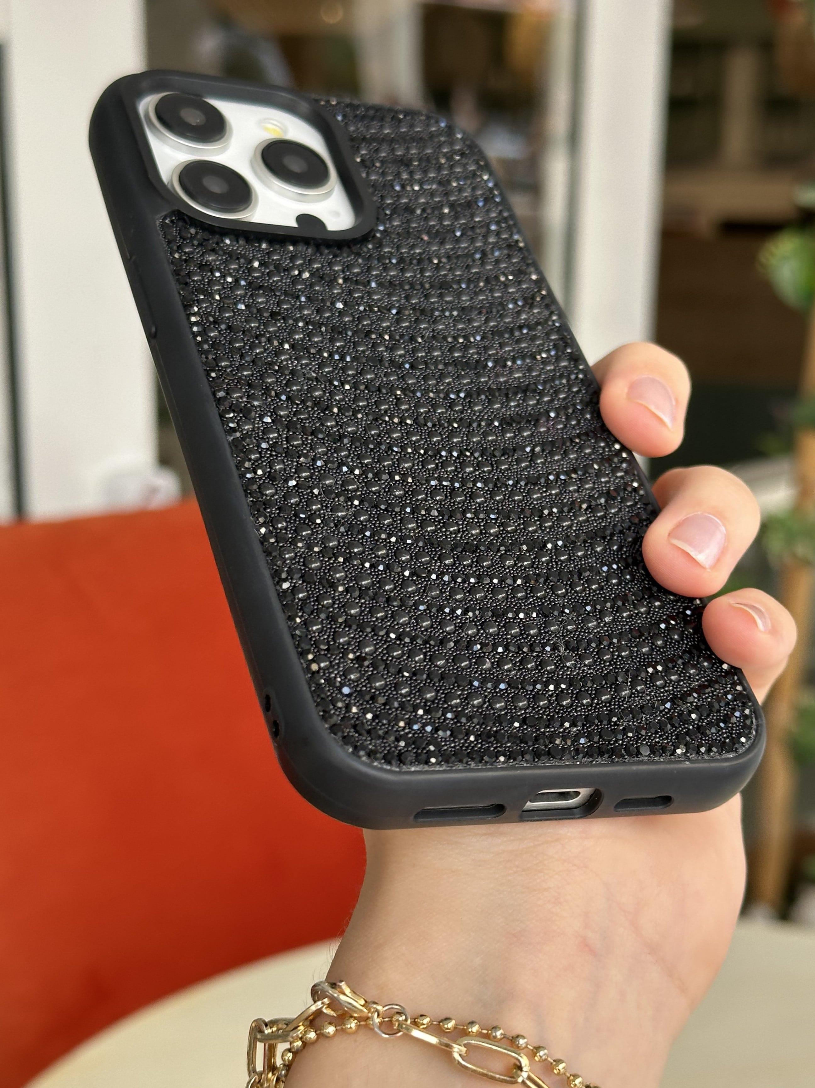 iPhone 15 Pro Uyumlu Siyah Pırlanta Taşlı Kılıf iPhone 15 Pro Uyumlu Siyah Pırlanta Taşlı Kılıf