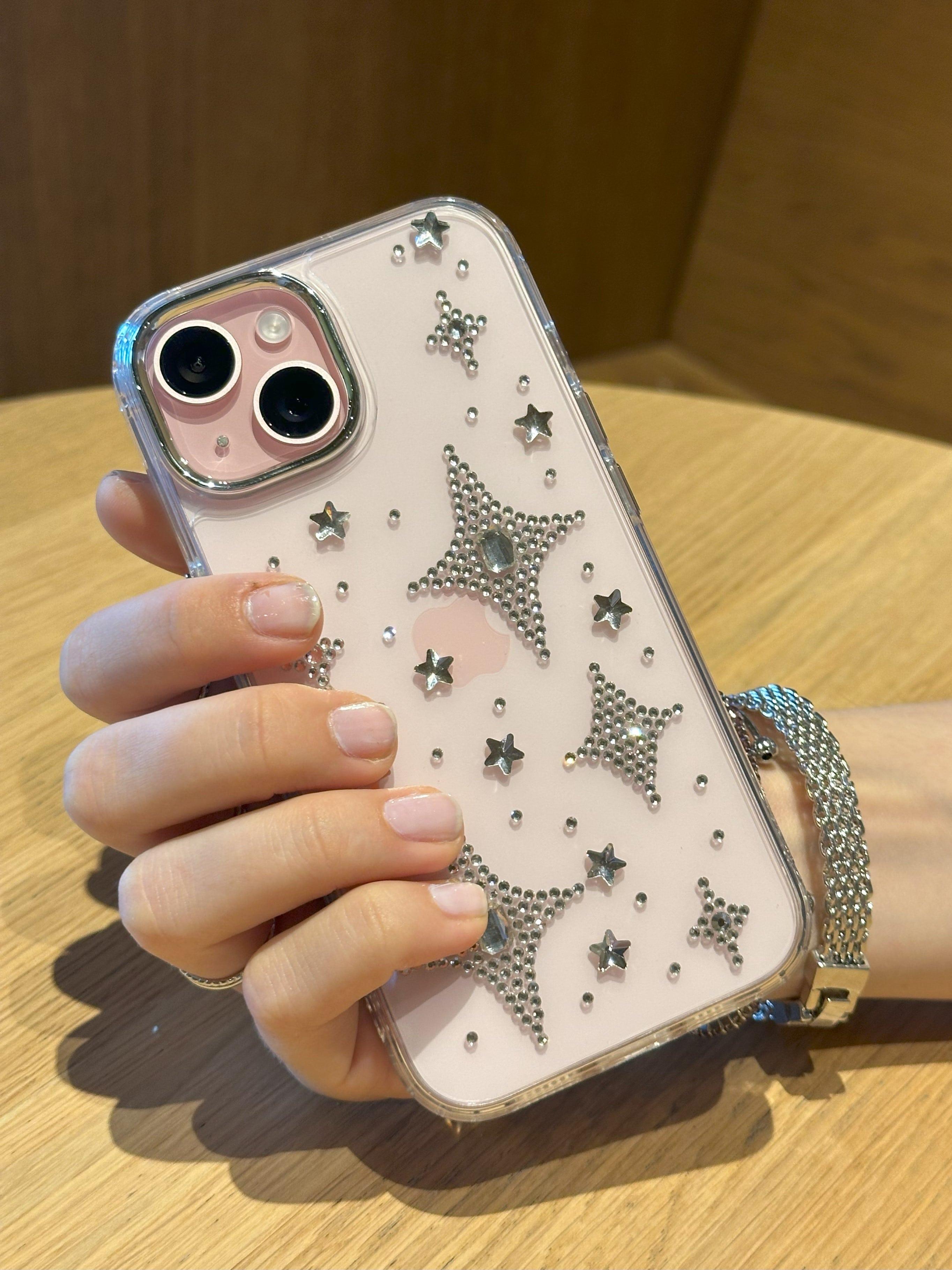 iPhone 15 Uyumlu Gümüş Taşlı Kuzey Yıldızı Şeffaf Kılıf iPhone 15 Uyumlu Gümüş Taşlı Kuzey Yıldızı Şeffaf Kılıf