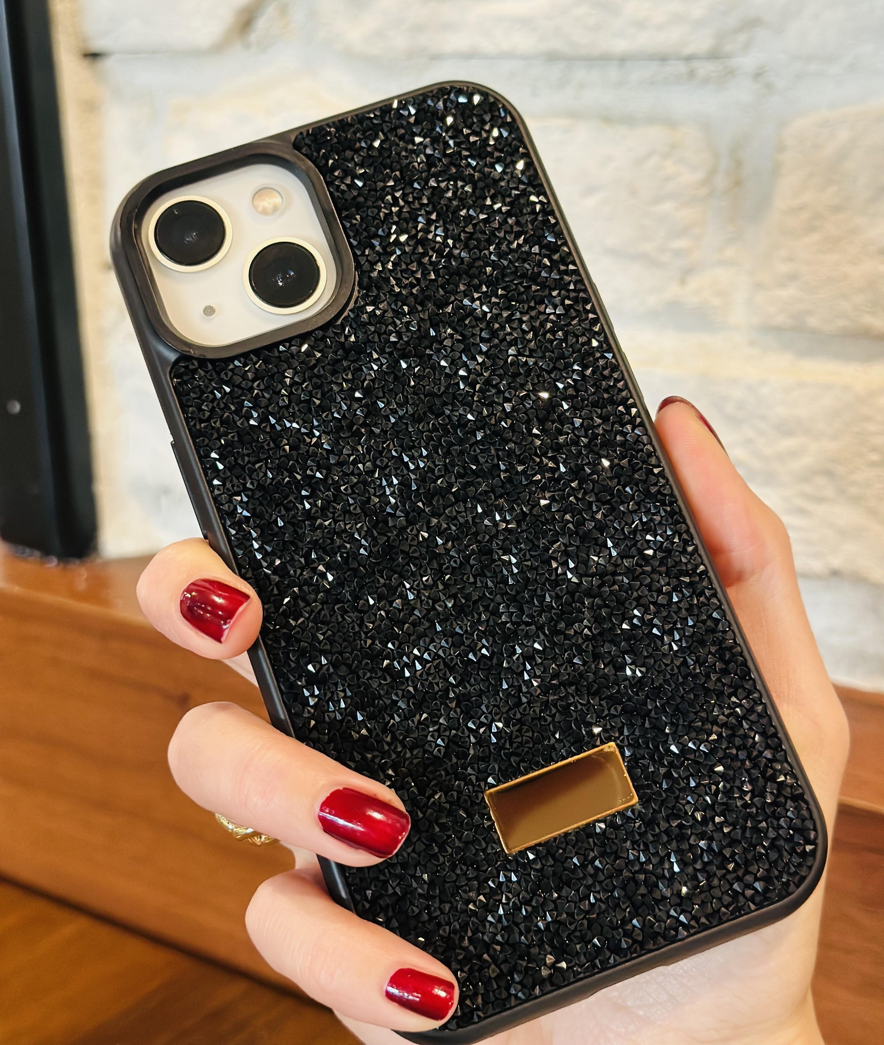 iPhone 15 Uyumlu Siyah Taşlı Kılıf iPhone 15 Uyumlu Siyah Taşlı Kılıf