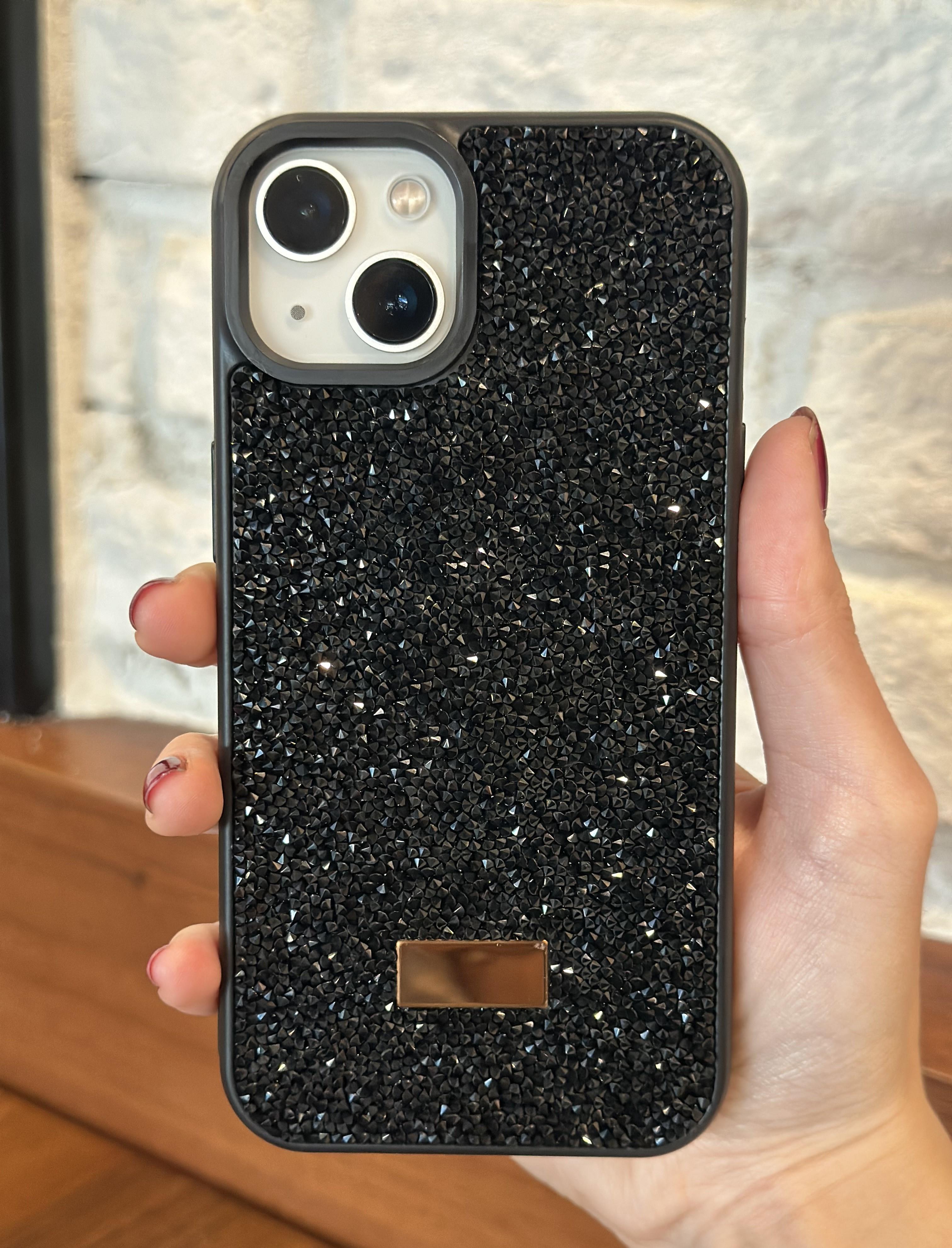 iPhone 15 Uyumlu Siyah Taşlı Kılıf iPhone 15 Uyumlu Siyah Taşlı Kılıf