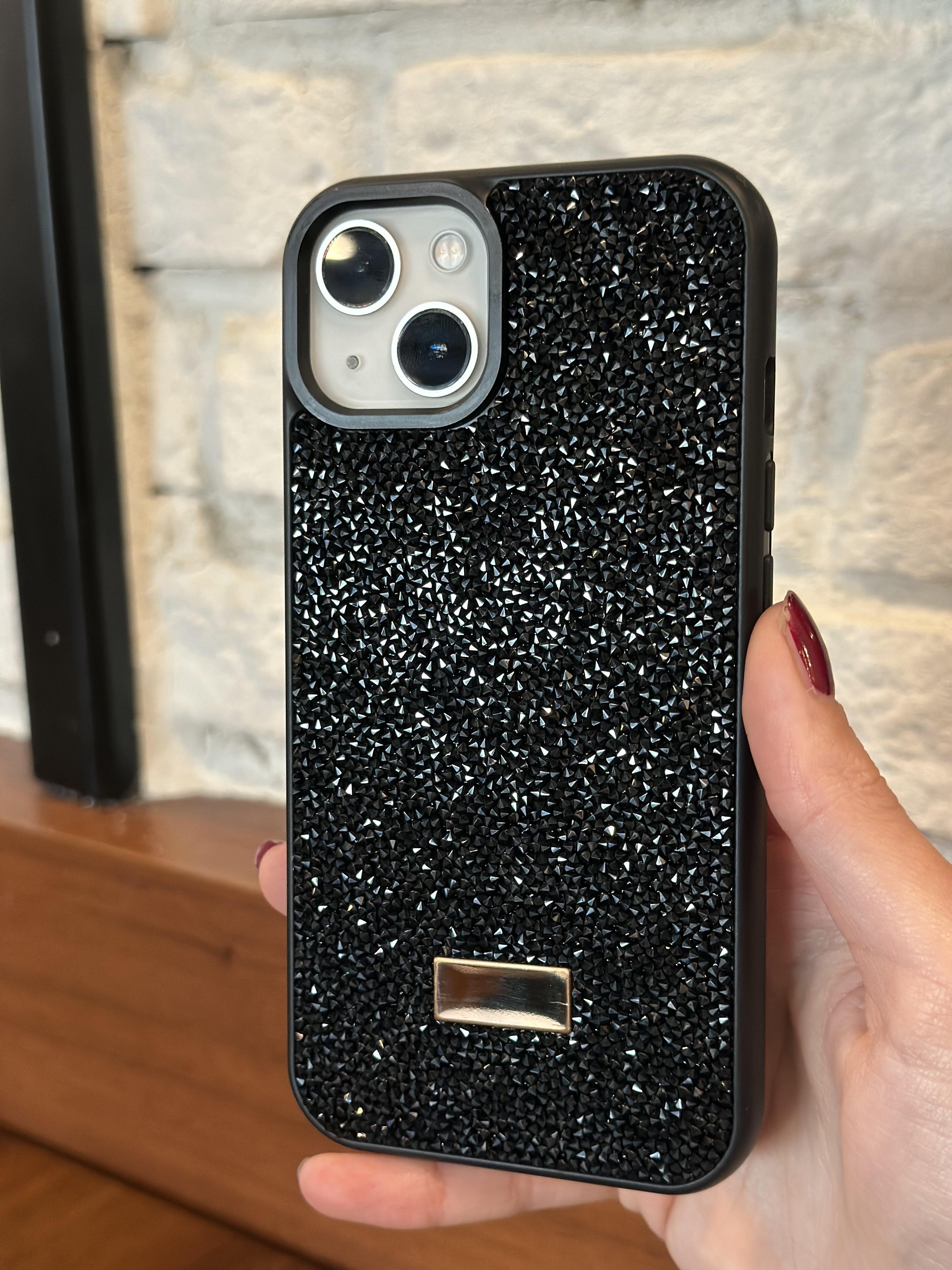 iPhone 15 Uyumlu Siyah Taşlı Kılıf iPhone 15 Uyumlu Siyah Taşlı Kılıf