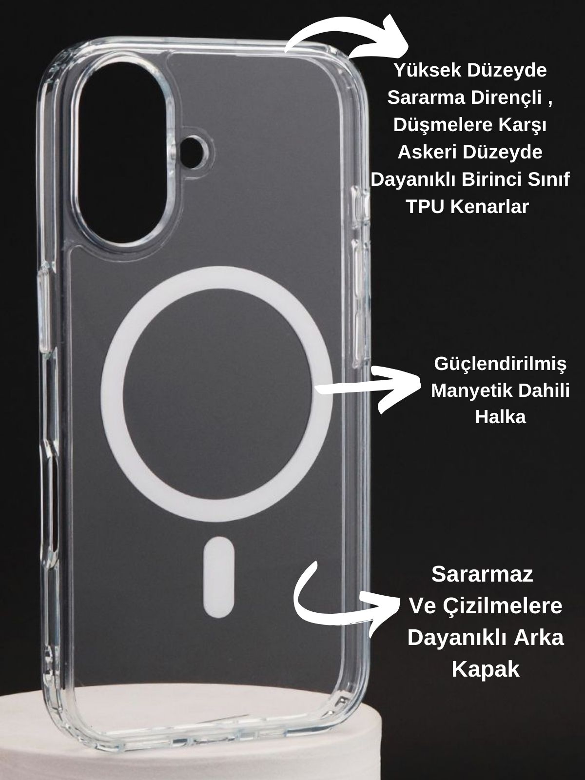 iPhone 16 Plus Uyumlu Şeffaf Kılıf Magsafe Özellikli Hybrid Kristal Kapak iPhone 16 Plus Uyumlu Şeffaf Kılıf Magsafe Özellikli Hybrid Kristal Kapak