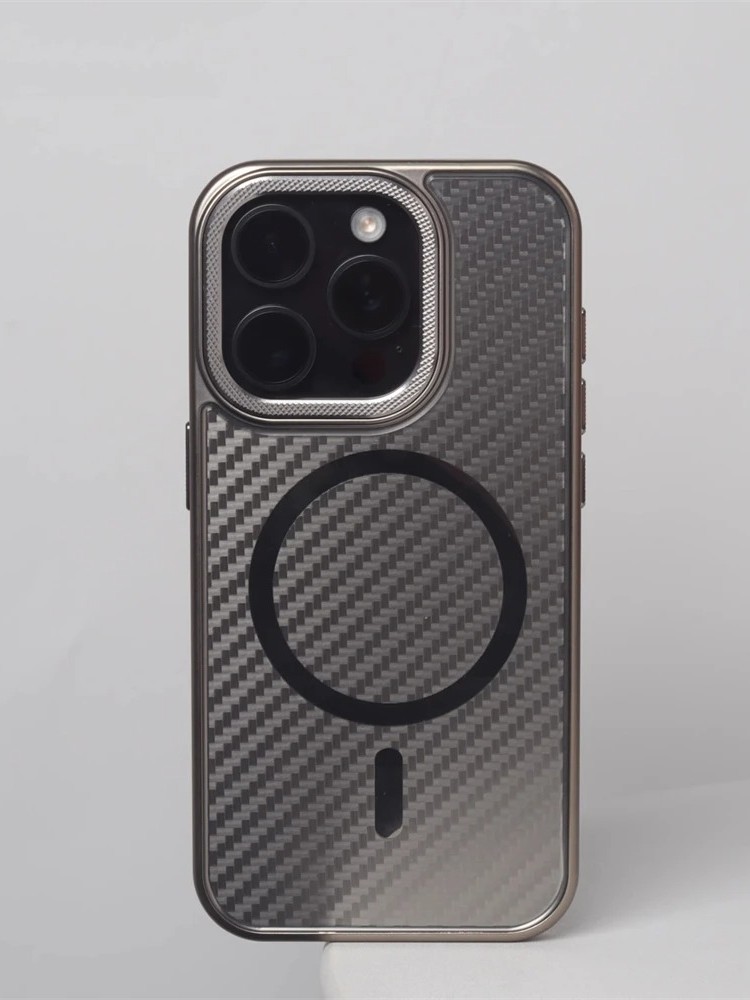 iPhone 16 Pro Uyumlu Titanyum Çöl Karbon Fiber MagSafe Özellikli Kılıf iPhone 16 Pro Uyumlu Titanyum Çöl Karbon Fiber MagSafe Özellikli Kılıf