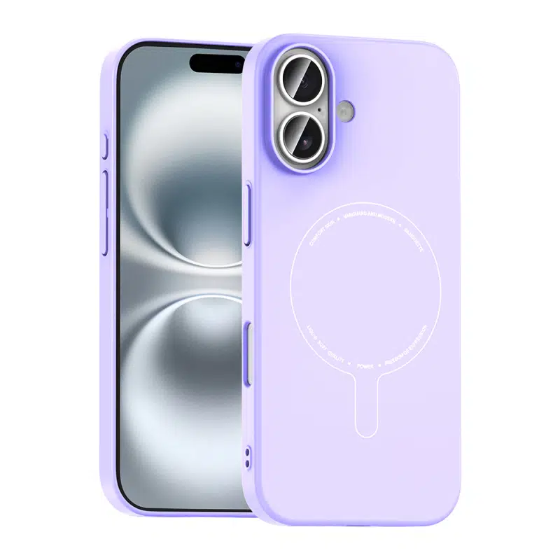 iPhone 16 Uyumlu İnce PC Malzeme Magsafeli Lila Elio Kapak