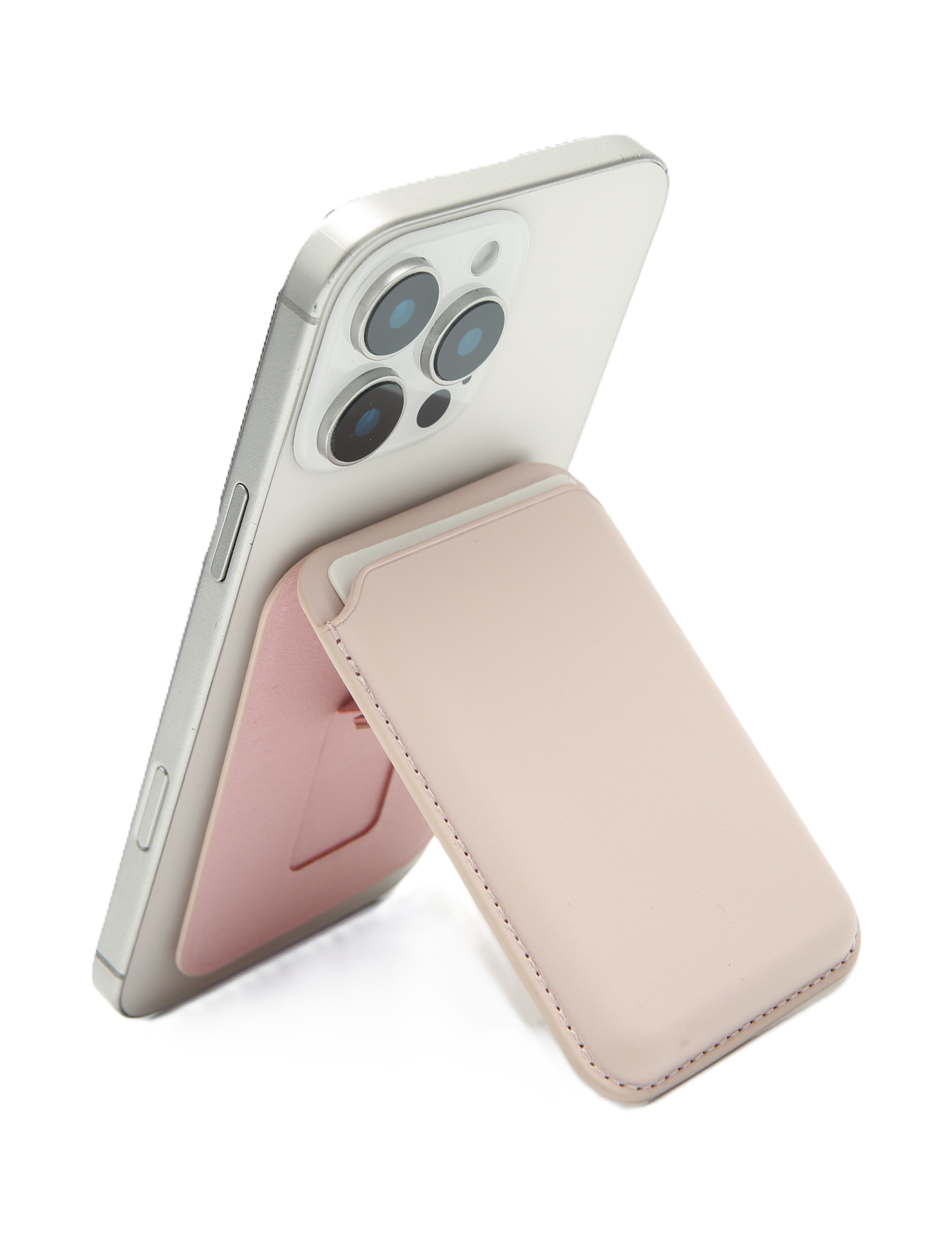 MagSafe Özellikli Açık Pembe Standlı Manyetik Kartlık Cüzdan MagSafe Özellikli Açık Pembe Standlı Manyetik Kartlık Cüzdan