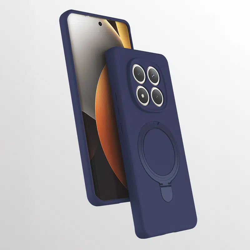 Redmi Note 15 4G Ve 5G Uyumlu Magsafe Standlı Silikon Lacivert Samara Kapak