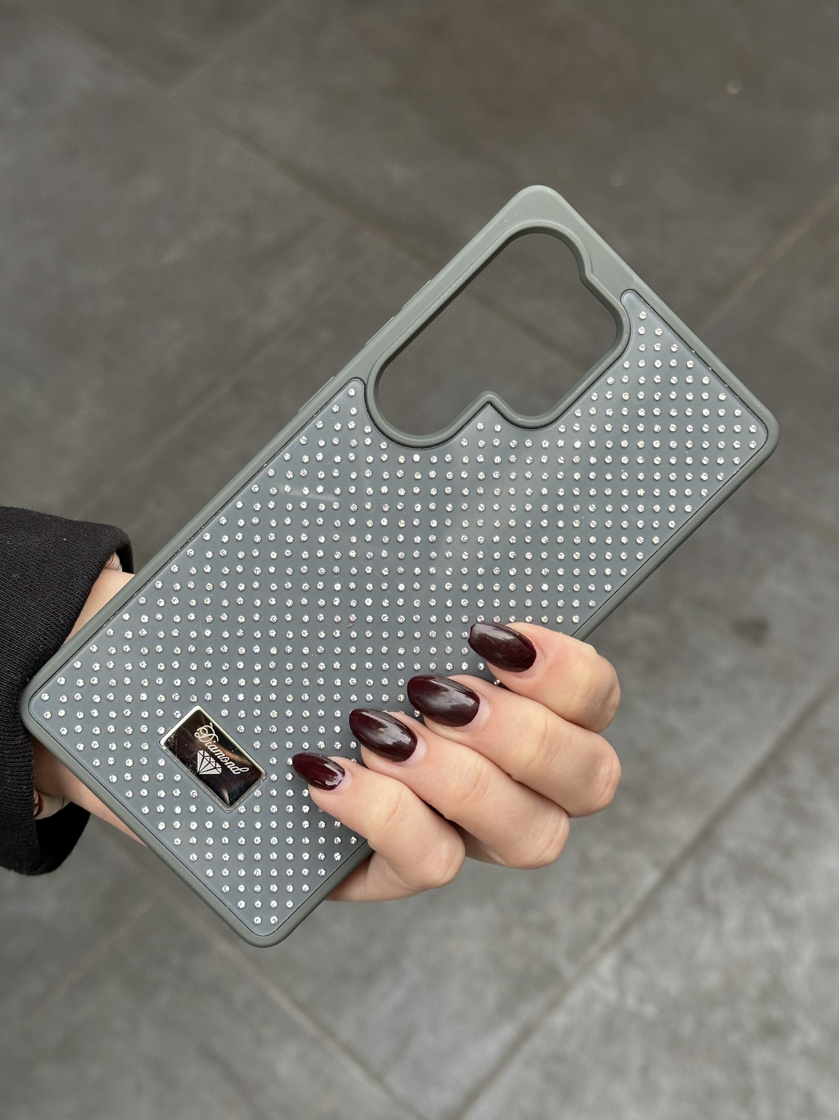 Samsung Galaxy S23 Ultra Uyumlu Elmas Pırlanta Taşlı Gri Kılıf Samsung Galaxy S23 Ultra Uyumlu Elmas Pırlanta Taşlı Gri Kılıf